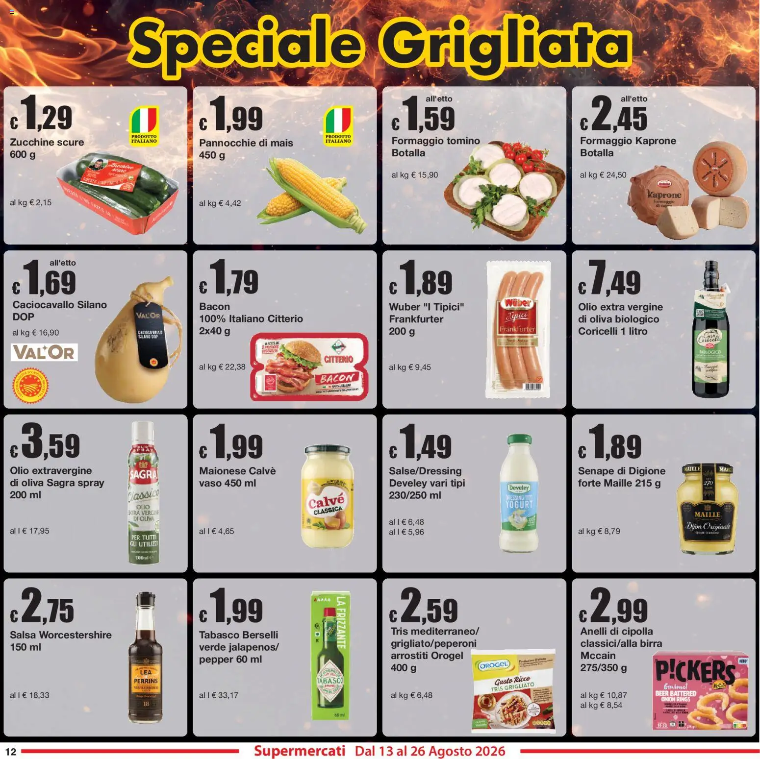 Volantino Sì con Te del 13/08/2026 | Pagina: 12 | Prodotti: Yogurt, Birra, Olio extra vergine, Zucchine