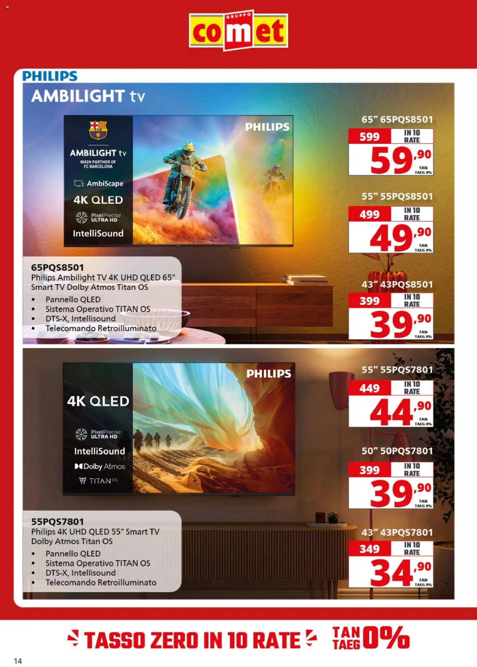 Volantino Comet del 09/10/2026 | Pagina: 14 | Prodotti: Telecomando, smart TV, TV