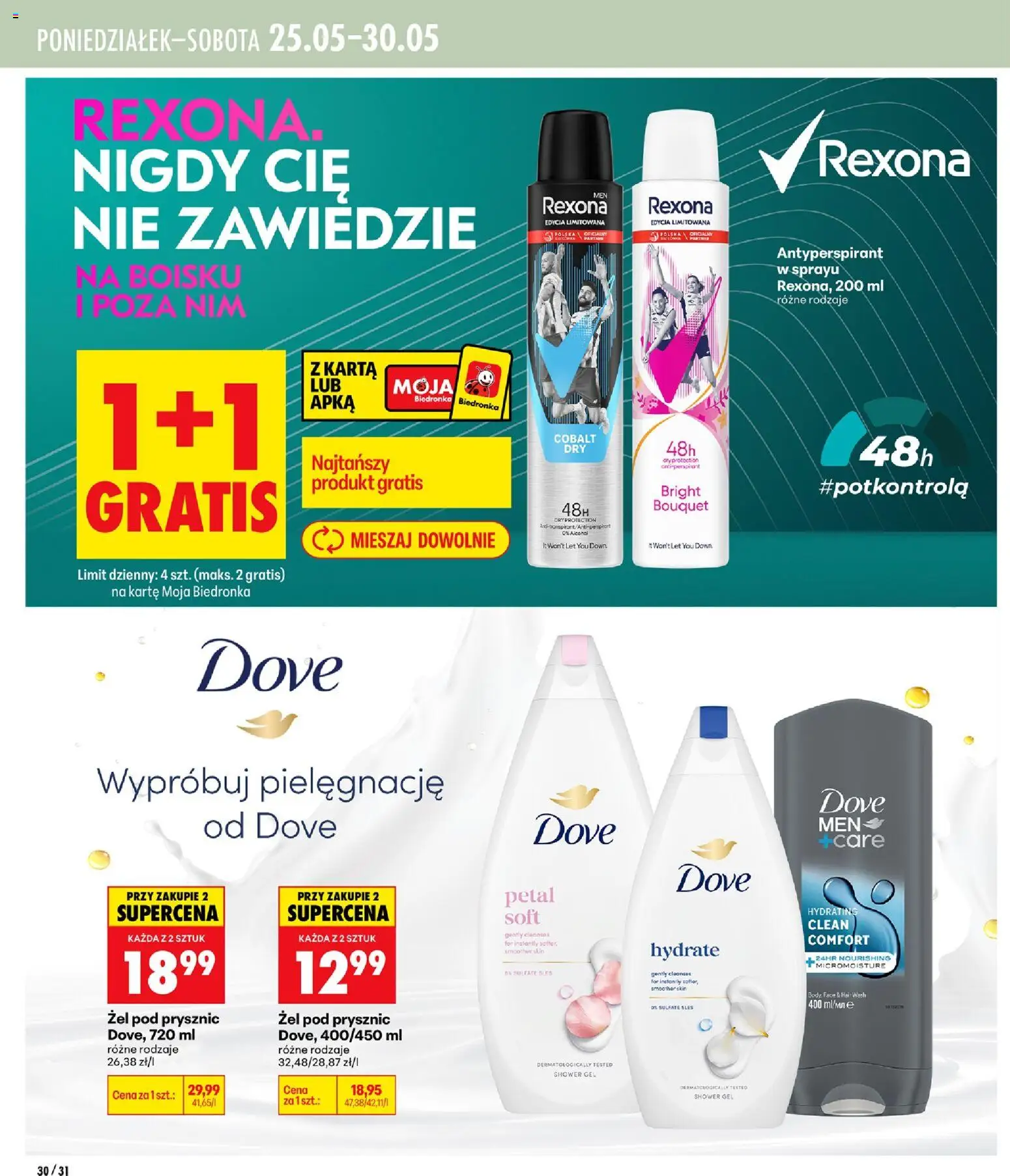 Biedronka gazetka - Mamy piękne strony od 21.05.2026 | Strona: 30 | Produkty: Prysznic, Body, Żel pod prysznic, Antyperspirant