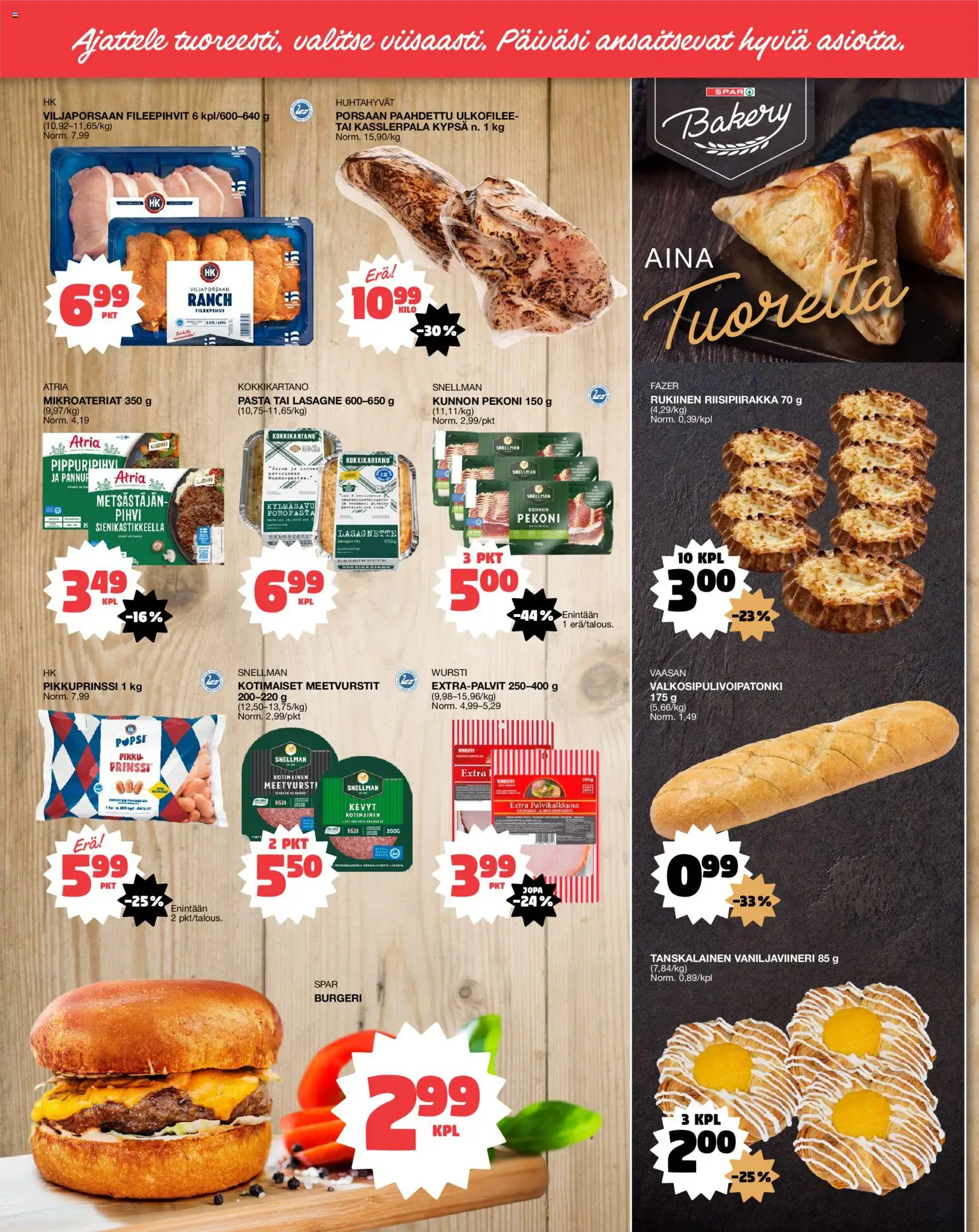 Tokmanni Eurospar – voimassa 22/10/2026 alkaen | Sivu: 2 | Tuotteet: Pekoni, Pihvi, Pasta