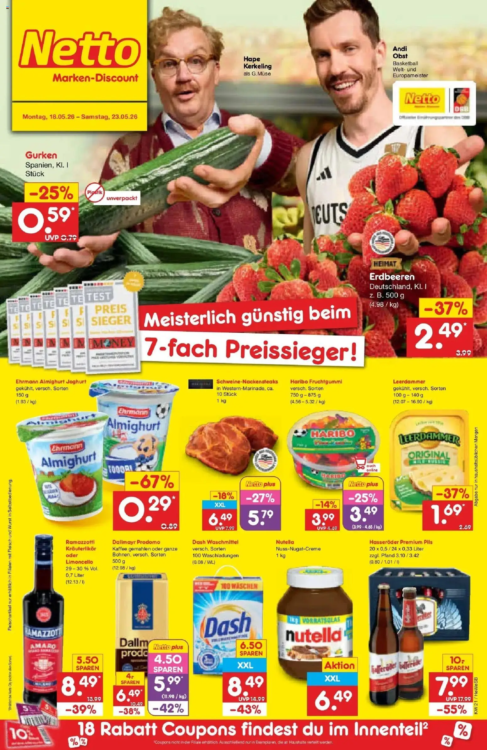 Netto Marken-Discount Prospekt Hamburg	 – gültig ab 17.05.2026 | Seite: 1 | Produkte: Obst, Waschmittel, Wurst, Hasseröder