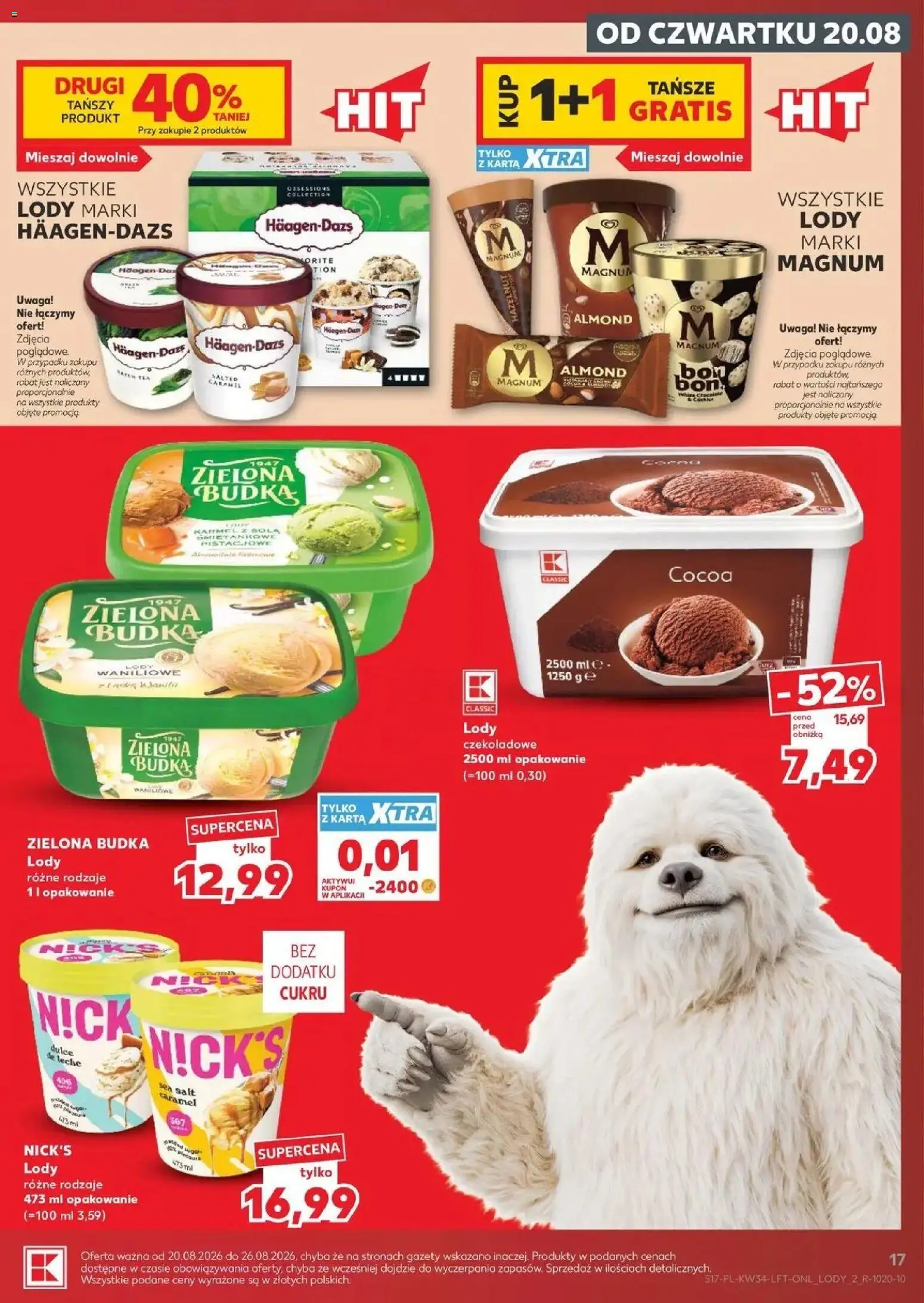 Kaufland gazetka od 20.08.2026 - od jutra PDF | Strona: 17 | Produkty: Laska wanilii, Lody Zielona Budka, Lody waniliowe, Lody
