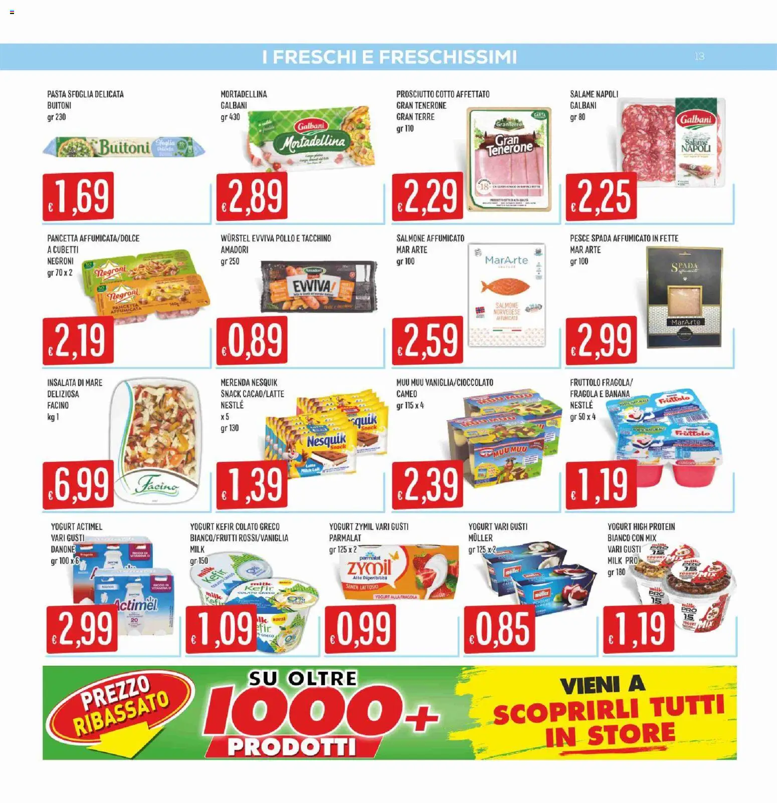 Volantino SISA del 06/08/2026 | Pagina: 13 | Prodotti: Yogurt, Pesce, Pasta sfoglia, Pesce spada