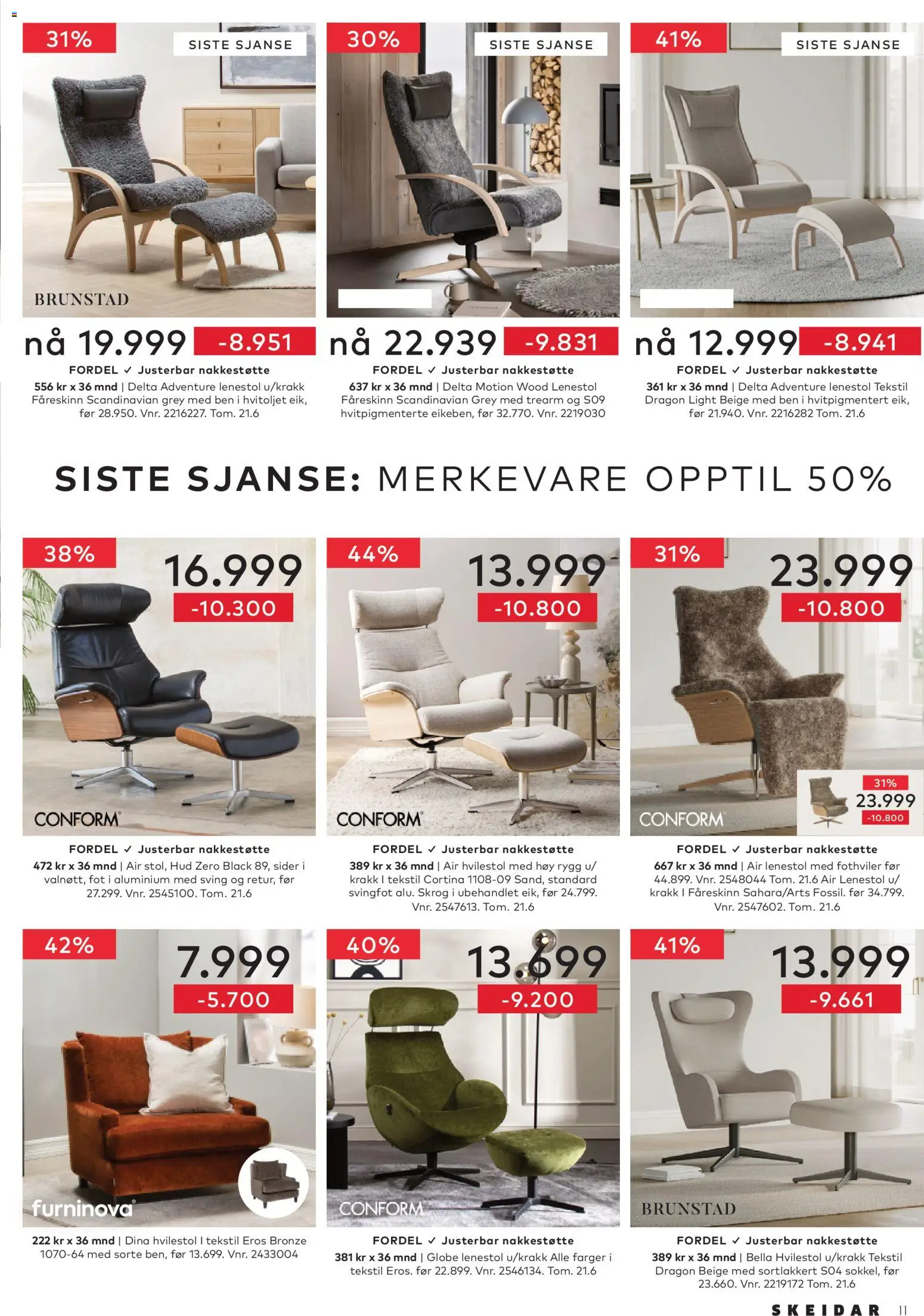 {H1} | Side: 11 | Produkter: Krakk, Hvilestol, Lenestol