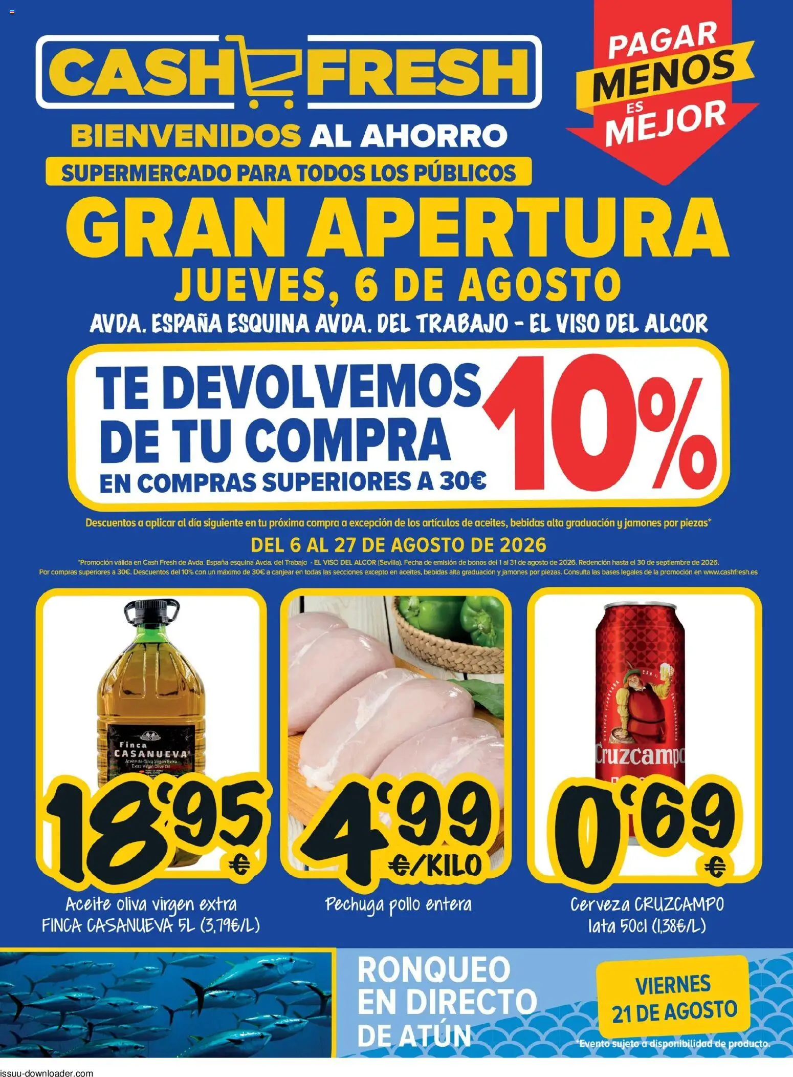 Cash Fresh folleto Viso del Alcor │ válido desde el 06/08/2026 | Página: 1 | Productos: Aceite, Cerveza, Bebidas, Pollo
