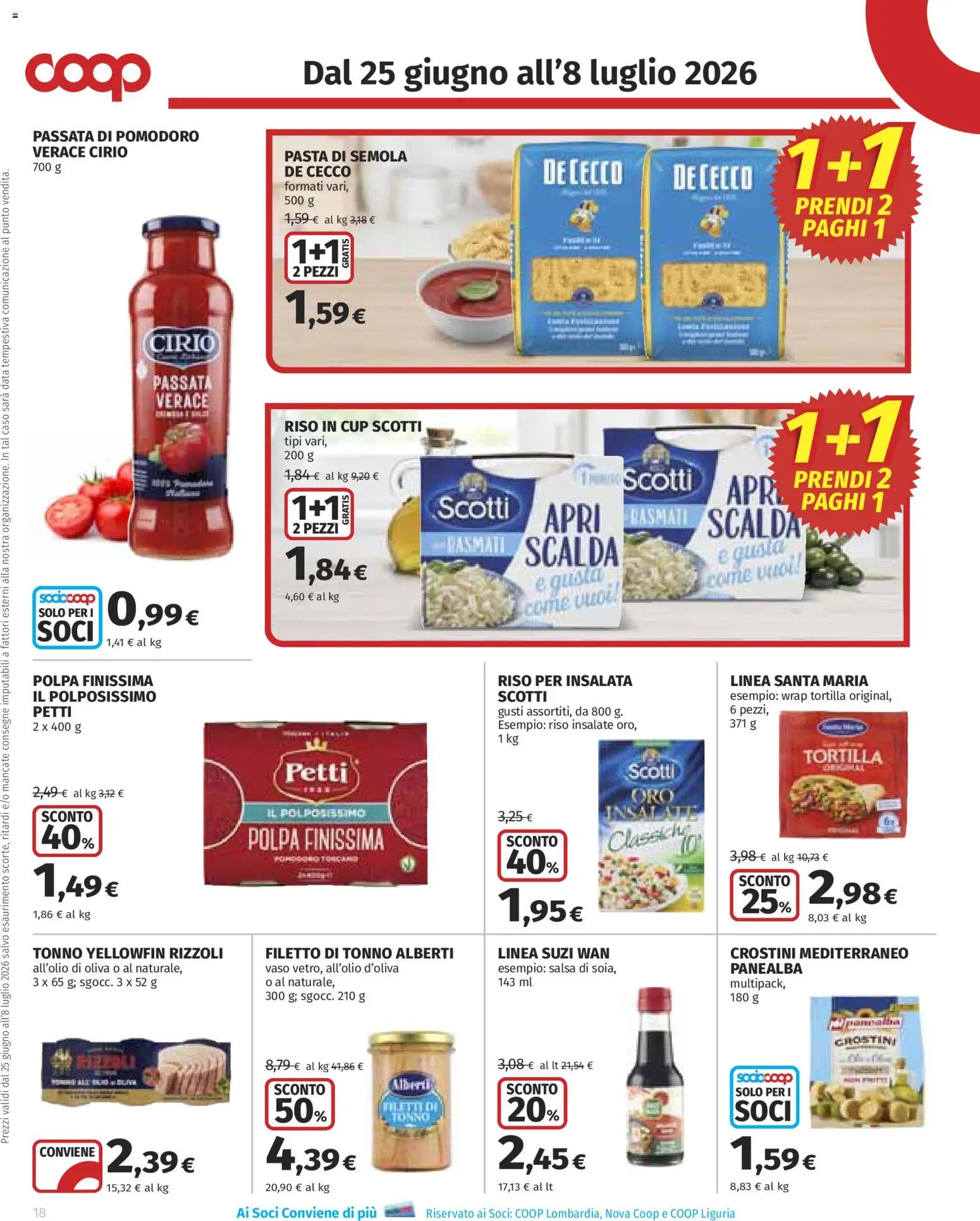 Volantino COOP del 25/06/2026 | Pagina: 18 | Prodotti: Polpo, Salsa, Data, Passata di pomodoro