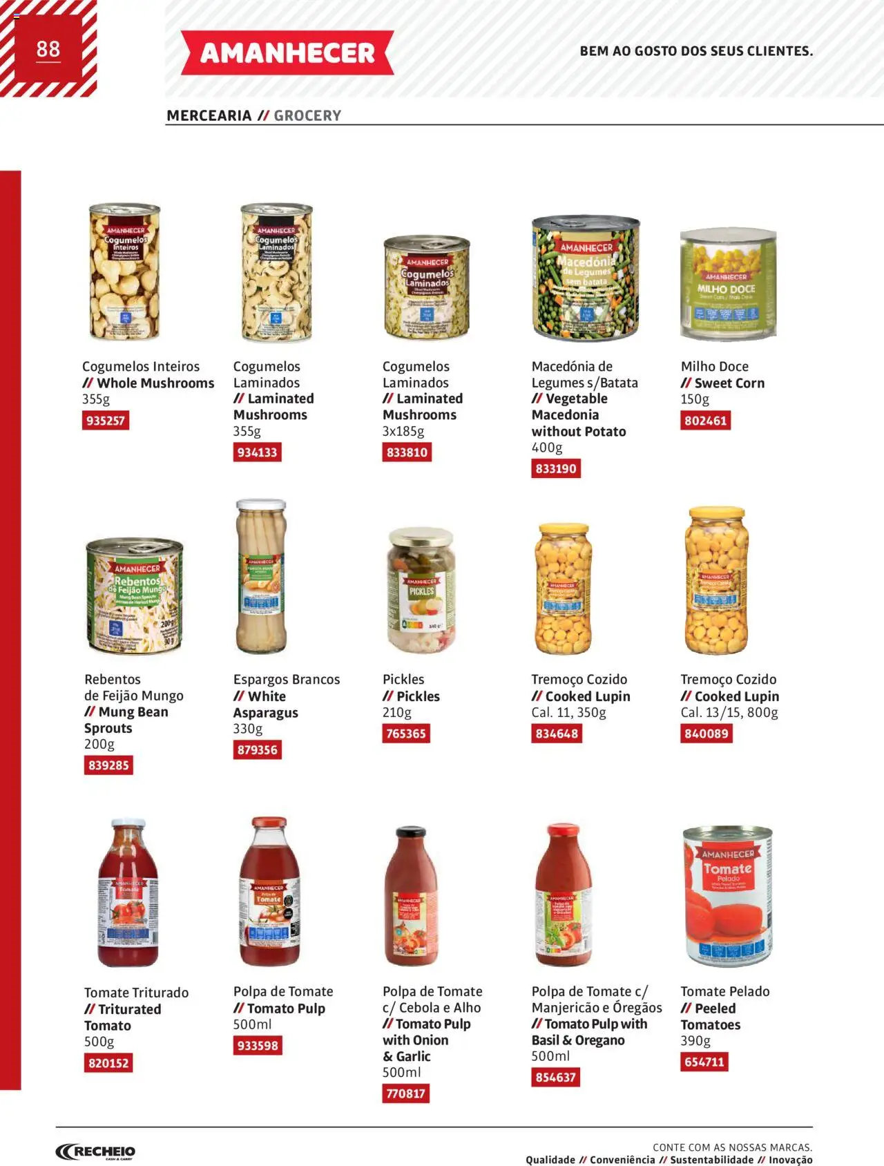Recheio AS NOSSAS MARCAS │ válido de 19/12/2023 | Página: 88 | Produtos: Orégãos, Tomate, Cogumelos, Milho