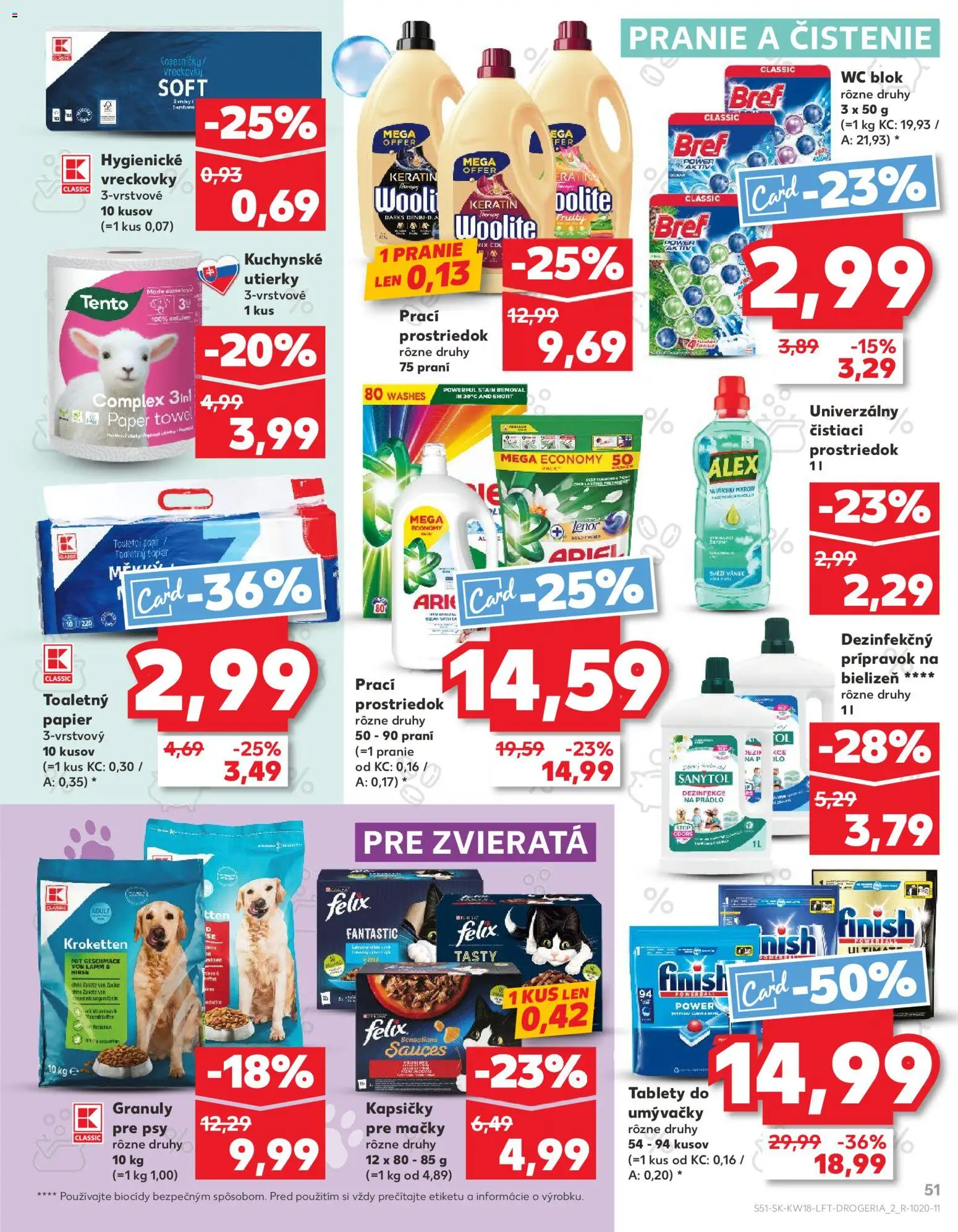 Nové Kaufland akcie – leták je platný od 30.04.2026 | Strana: 51 | Produkty: Felix, Wc, Ariel, Lenor