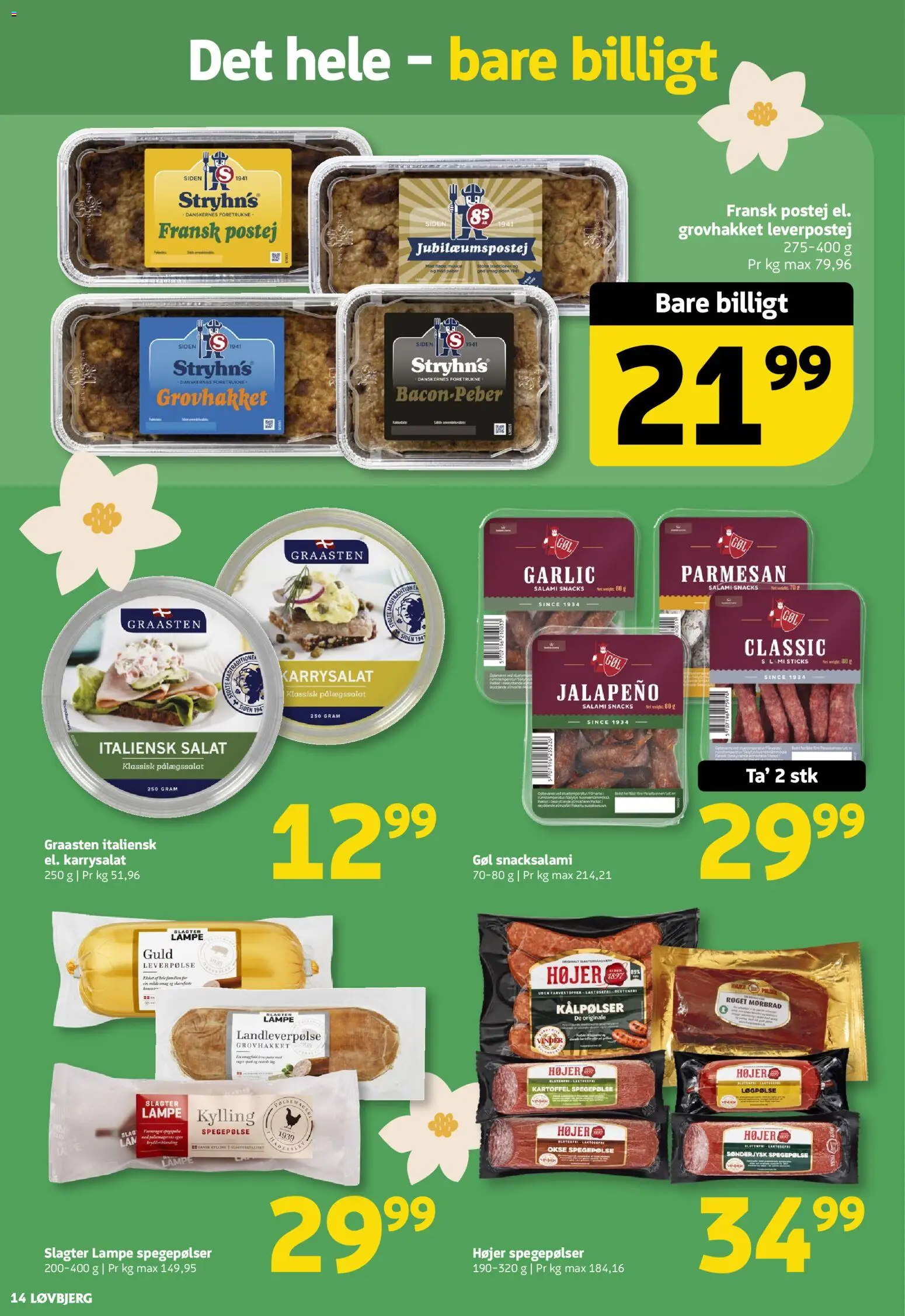 Løvbjerg tilbudsavis – gyldig fra 08.05.2026 | Side: 14 | Produkter: Salami, Lampe, Leverpostej, Italiensk salat