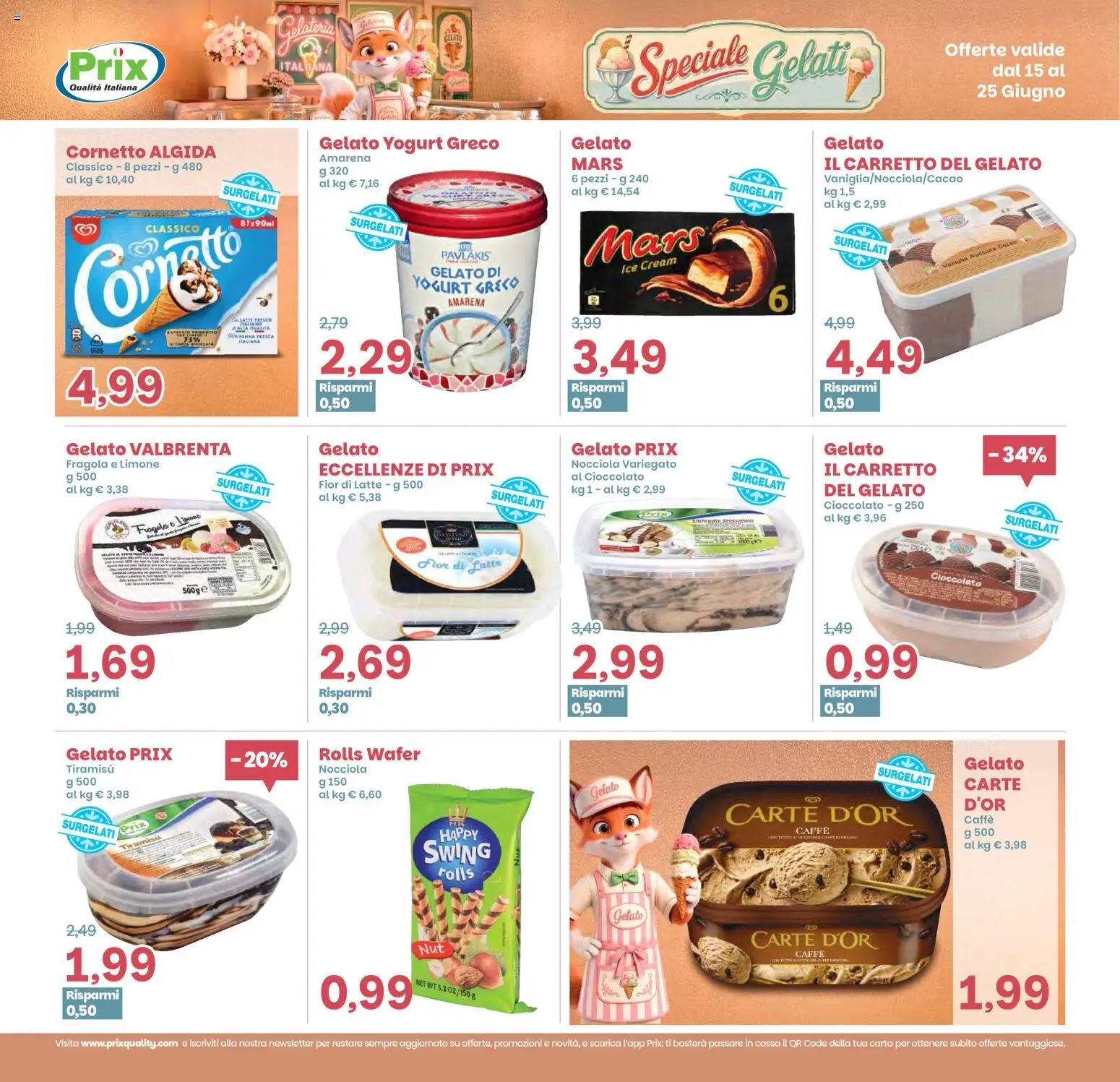 Volantino Prix del 15.06.2026 | Pagina: 14 | Prodotti: Cioccolato, Panna, Gelato, Amarena