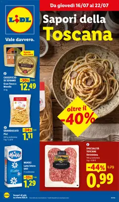 Anteprima del volantino Lidl volantino Toscana valido a partire dal 16/07/2026