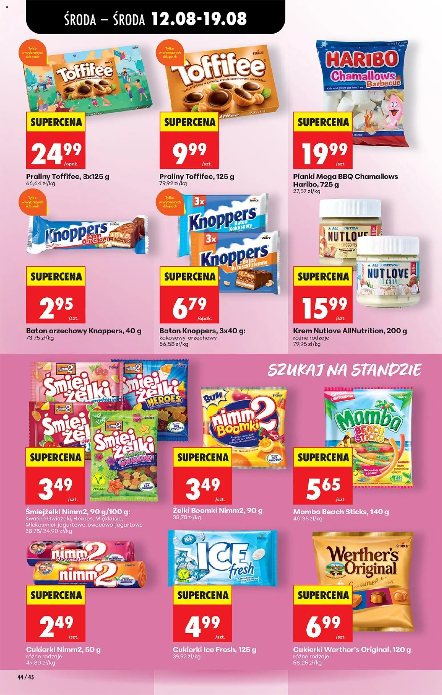 Biedronka gazetka od środy od 12.08.2026 | Strona: 64 | Produkty: Baton, Orzeszki, Cukierki, Krem