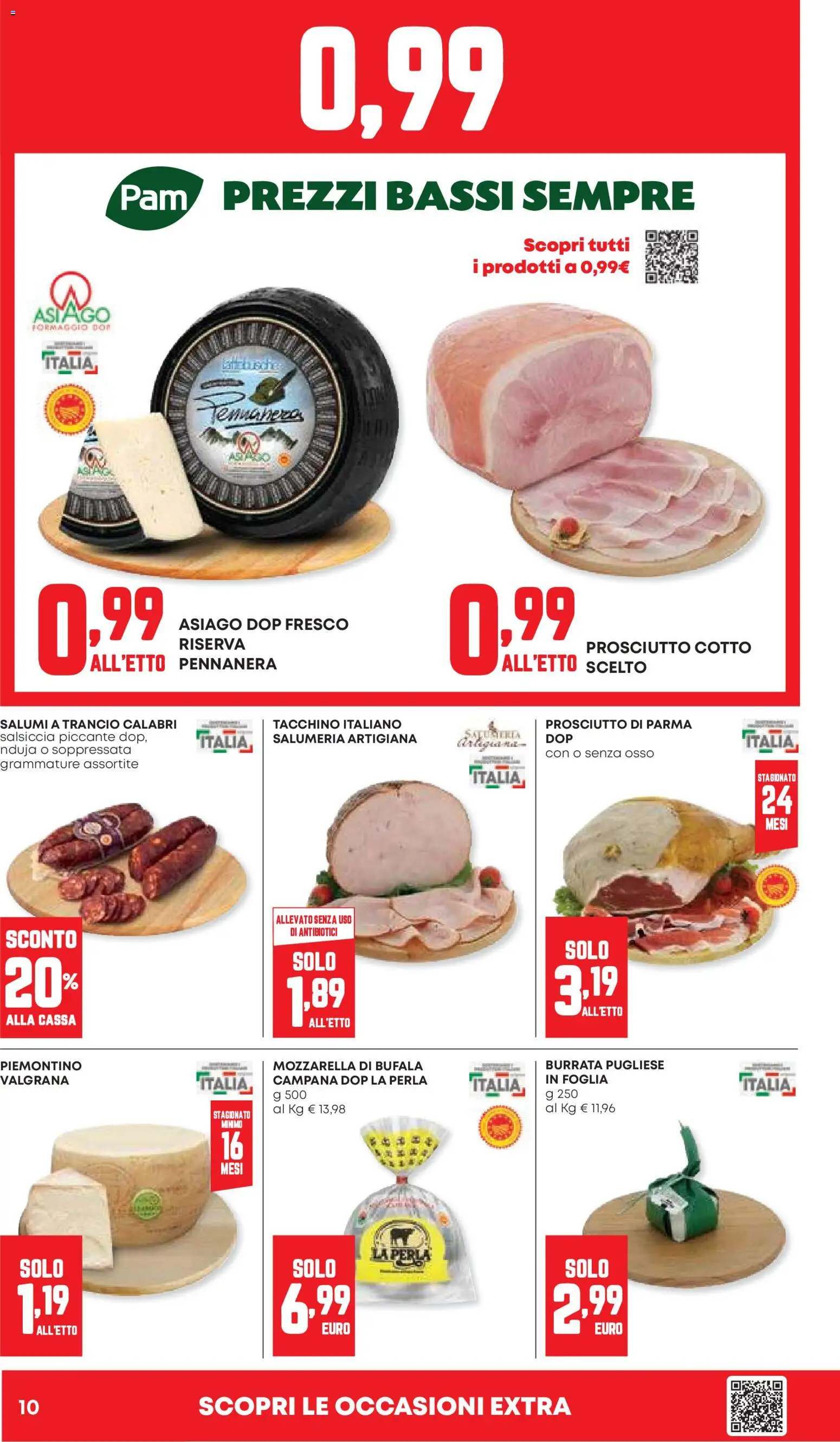 Volantino Panorama del 27/08/2026 | Pagina: 10 | Prodotti: Prosciutto di Parma, Mozzarella, Salsiccia, Burrata