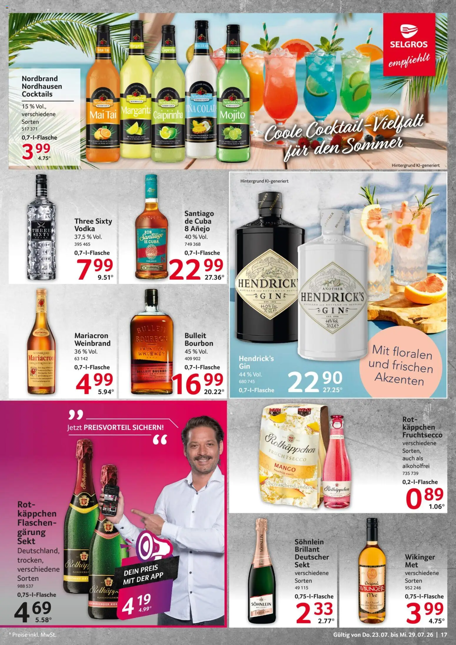 Selgros Prospekt – gültig ab 23.07.2026 | Seite: 17 | Produkte: Granatapfel, Sekt, Mango, Whiskey
