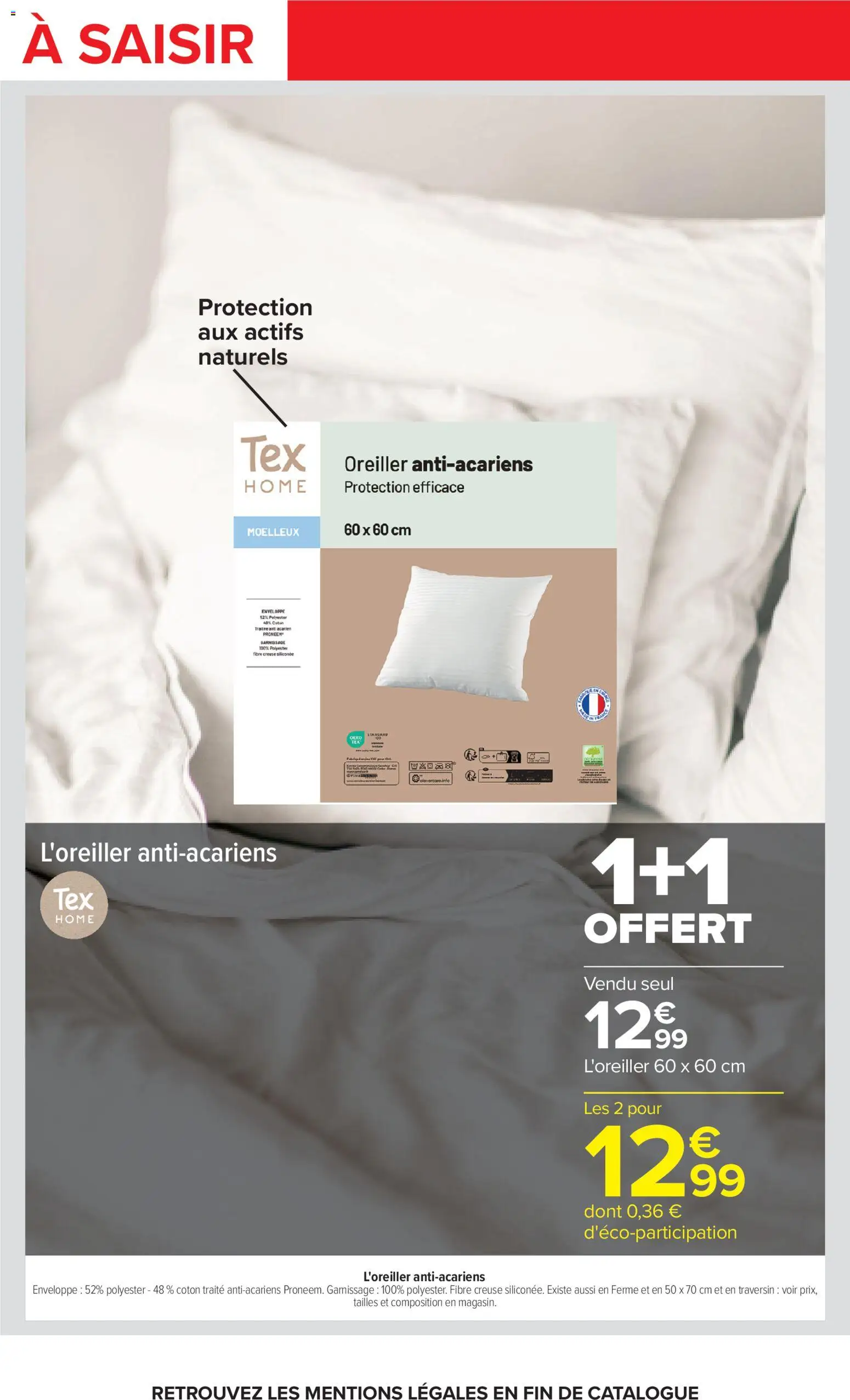 {H1} | Page: 3 | Produits: Coton, Enveloppe, Oreiller
