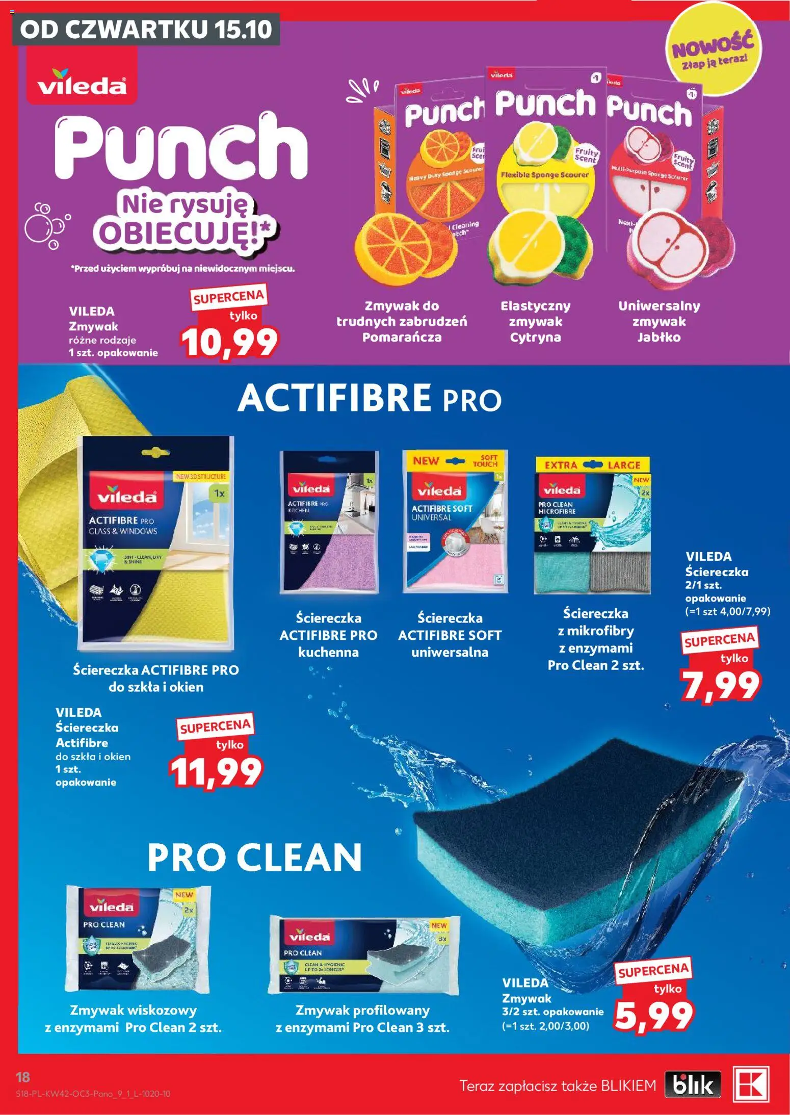 Kaufland Polsko leták - Drogerie od 15.10.2026 | Strana: 18 | Produkty: Vileda Actifibre