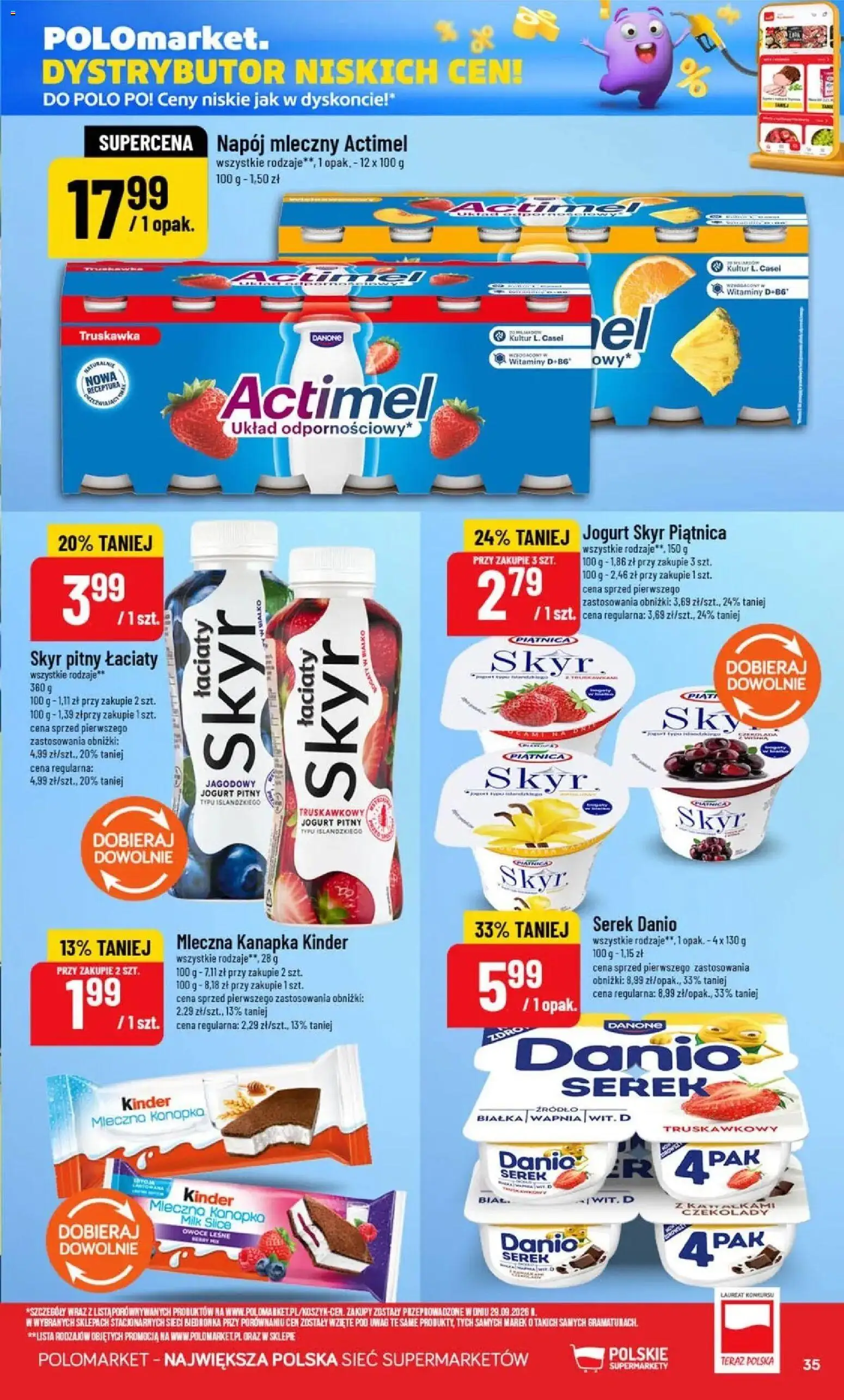 Nowa POLOmarket gazetka od jutra 14.10.2026 | Strona: 35 | Produkty: Czekolady, Skyr pitny, Skyr piątnica, Jogurt