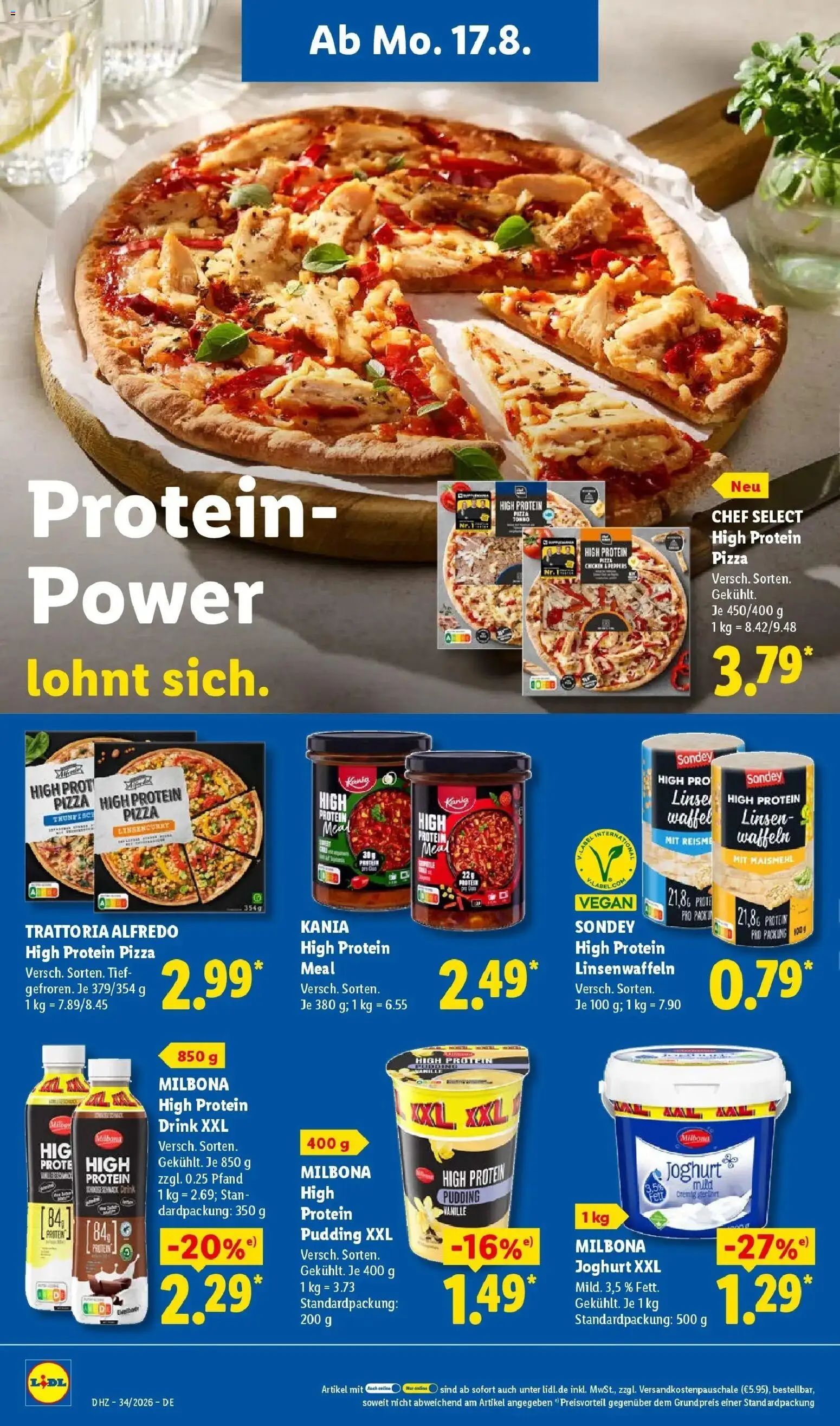 Lidl Prospekt Mühlacker (ab 17.08.2026) zum Blättern » Angebote | Seite: 24 | Produkte: Joghurt, Pudding, Waffeln, Pizza