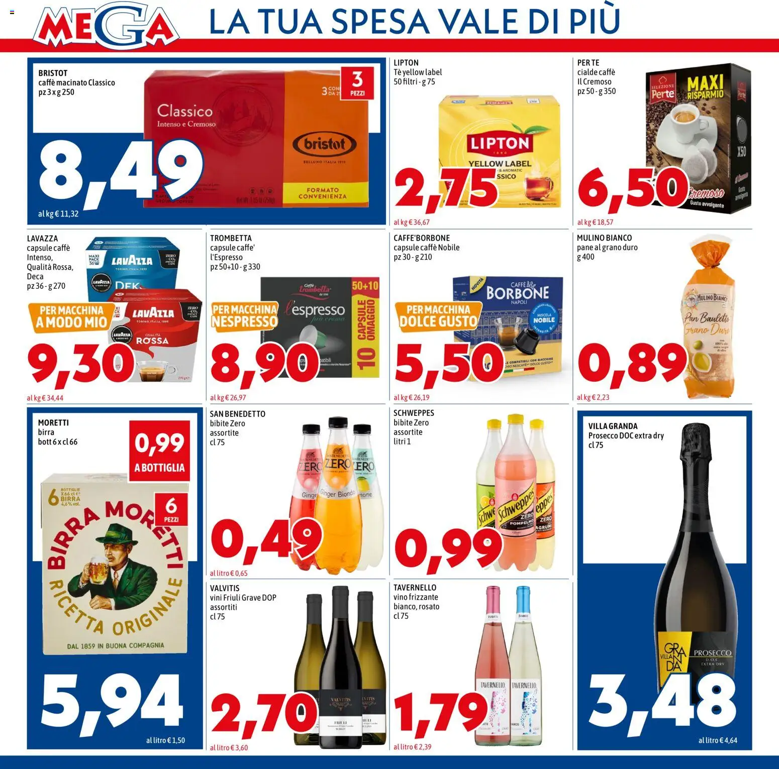Volantino Mega del 28.05.2026 | Pagina: 10 | Prodotti: Caffè, Agrumi, Bibite, Macinato