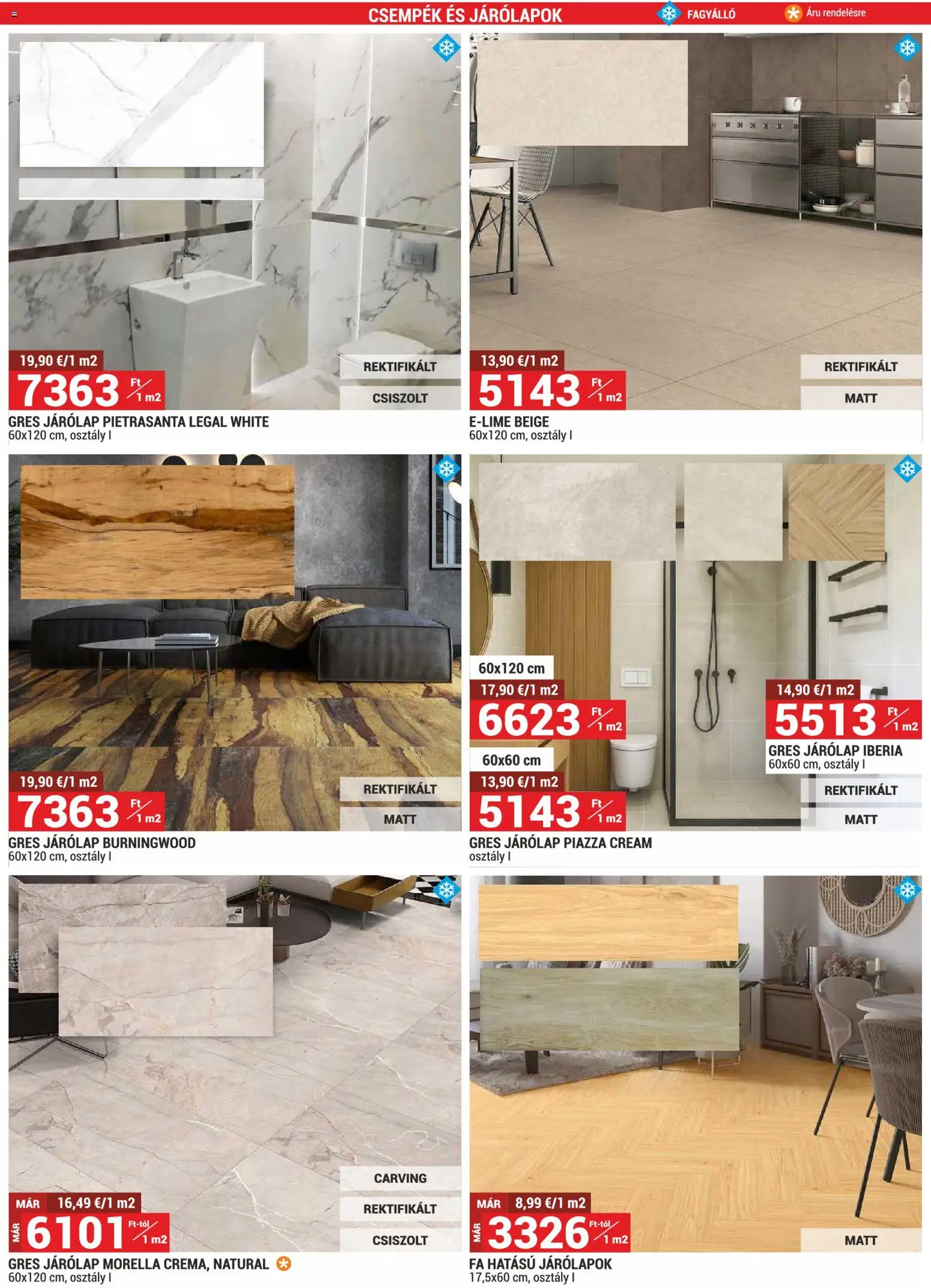 Merkury Market akciós ujság - amely érvényes a következő dátumtól: 2026.09.01. | Oldal: 26 | Termékek: Gres, FA, Csempék, Járólap