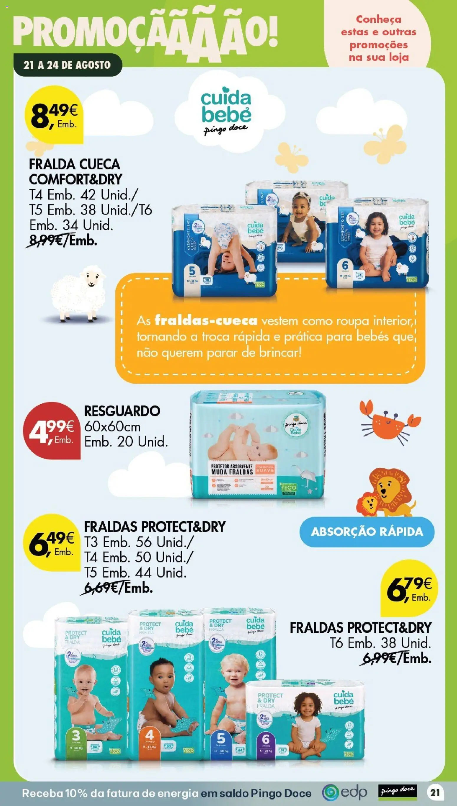 Pingo Doce Poupe este Fim de Semana │ válido de 21/08/2026 | Página: 21 | Produtos: Fraldas