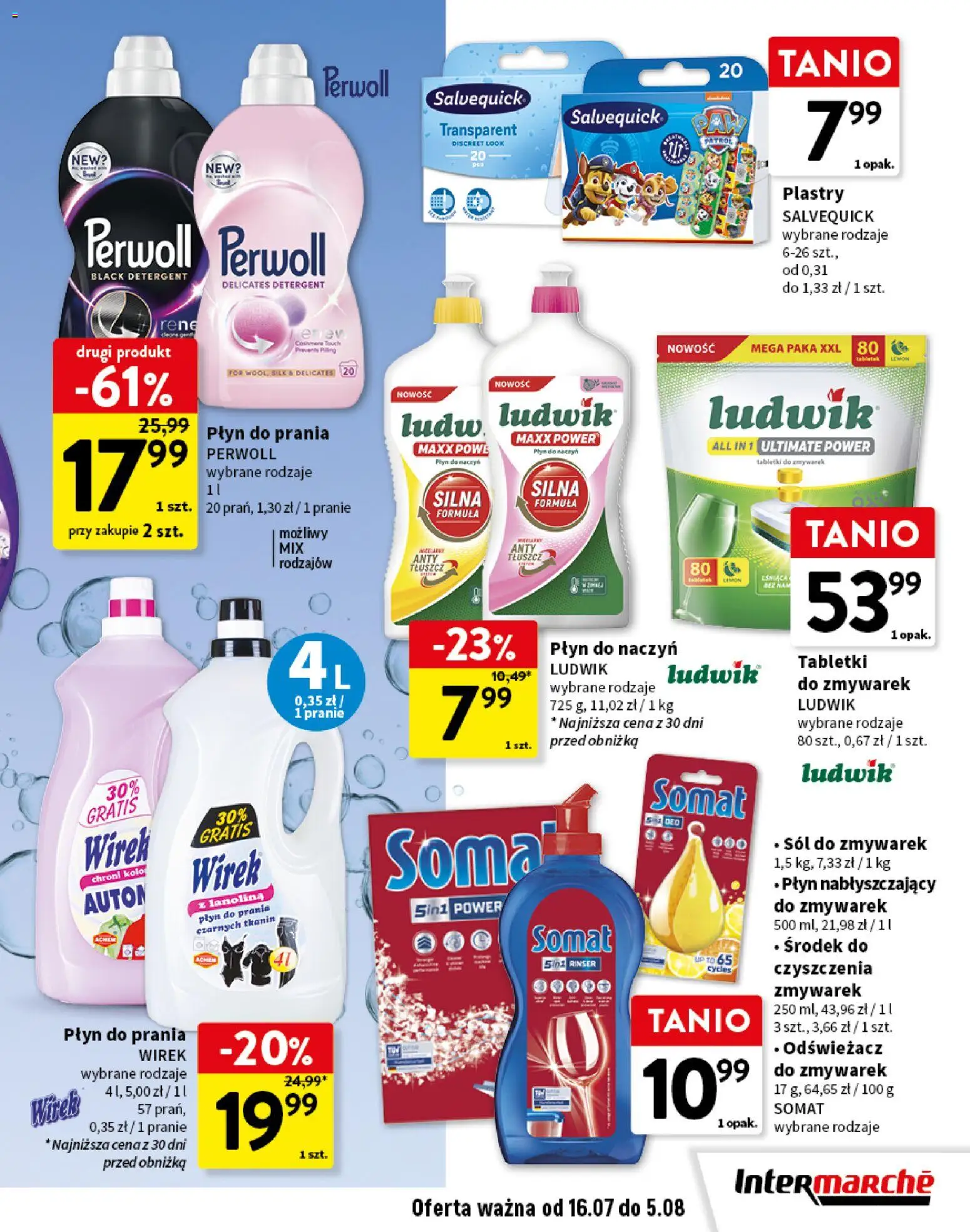 Intermarche gazetka - Szkolna wyprawka w super cenach od 16.07.2026 | Strona: 19 | Produkty: Odświeżacz, Sól do zmywarek, Detergent, Sól