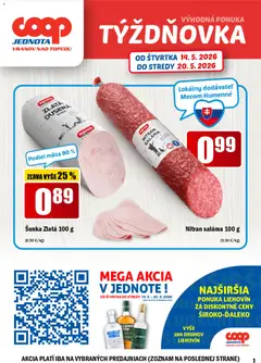 COOP Jednota leták platný od 14.05.2026