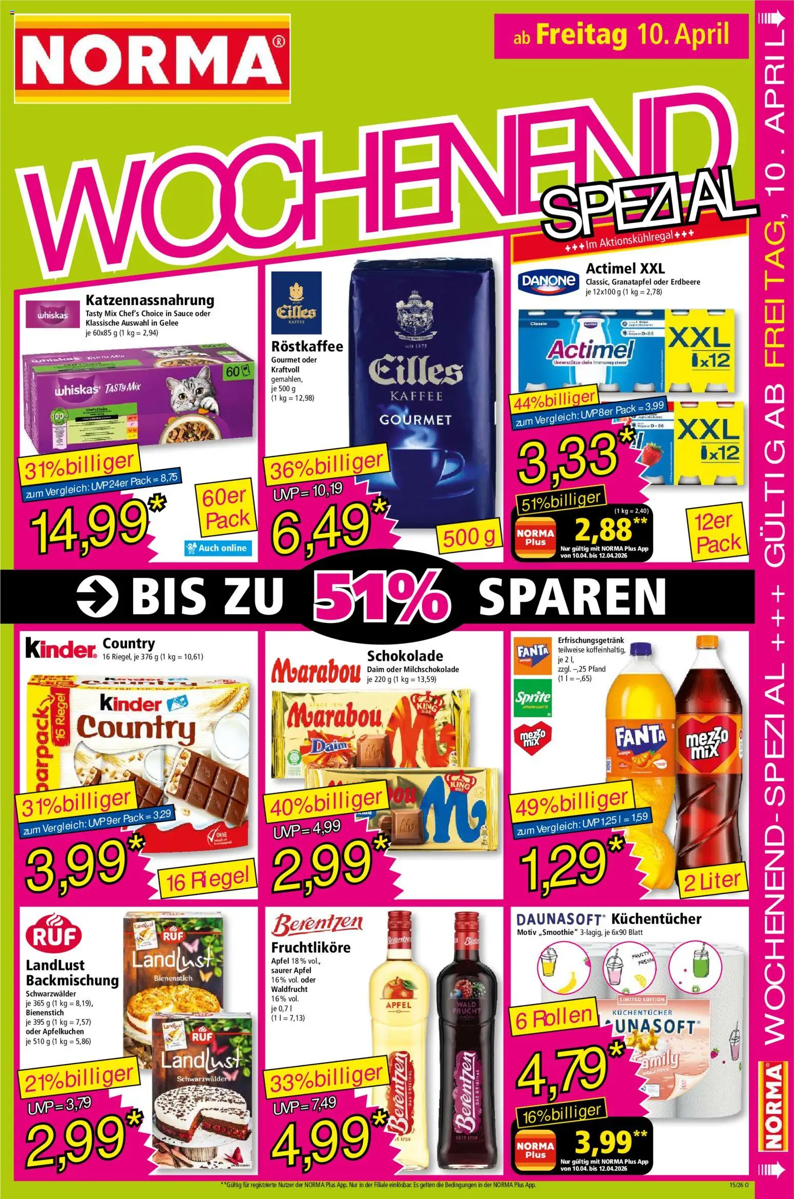 Norma Prospekt 	 – gültig ab 07.04.2026 | Seite: 17 | Produkte: Fanta, Kaffee, Schokolade, Berentzen