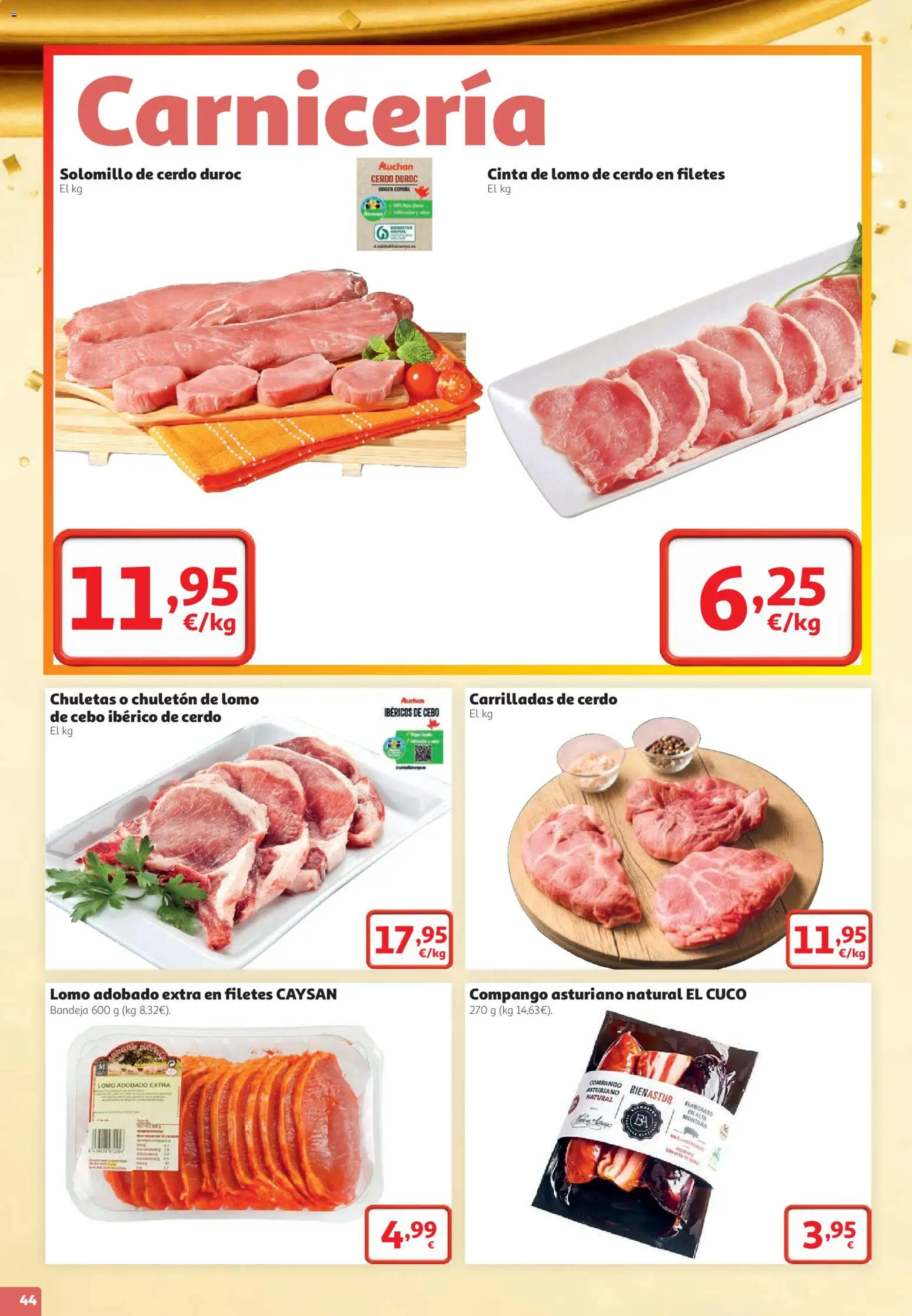 Alcampo HG Nacional │ válido desde el 22/10/2026 | Página: 44 | Productos: Solomillo de cerdo, Cerdo, Lomo de cerdo, Bandeja