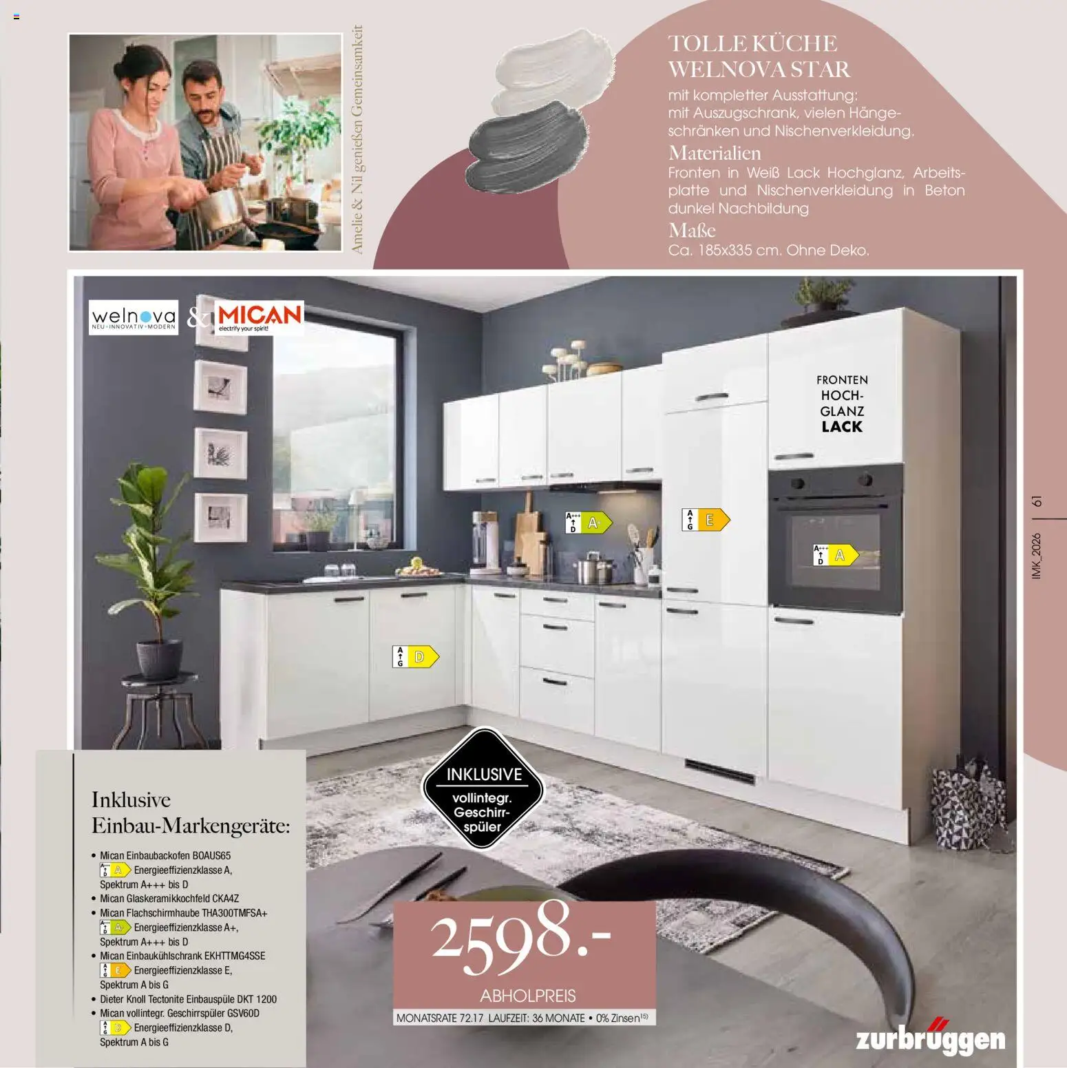 Zurbrüggen Mitnahme Küchen – gültig ab 24.07.2026 | Seite: 61 | Produkte: Geschirrspüler, Küche