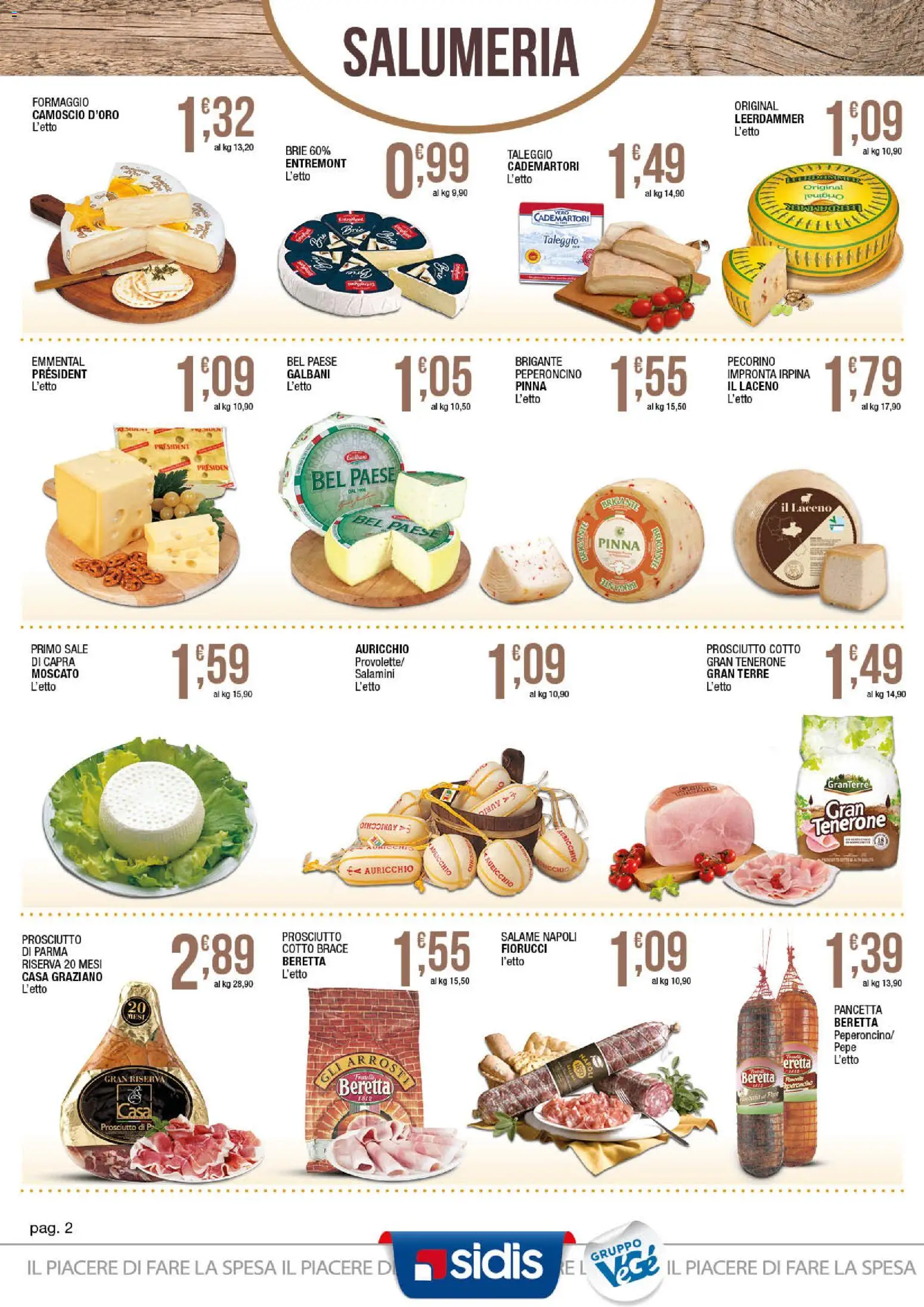 Volantino Sidis del 07/09/2026 | Pagina: 2 | Prodotti: Salame, Pepe, Formaggio, Emmental