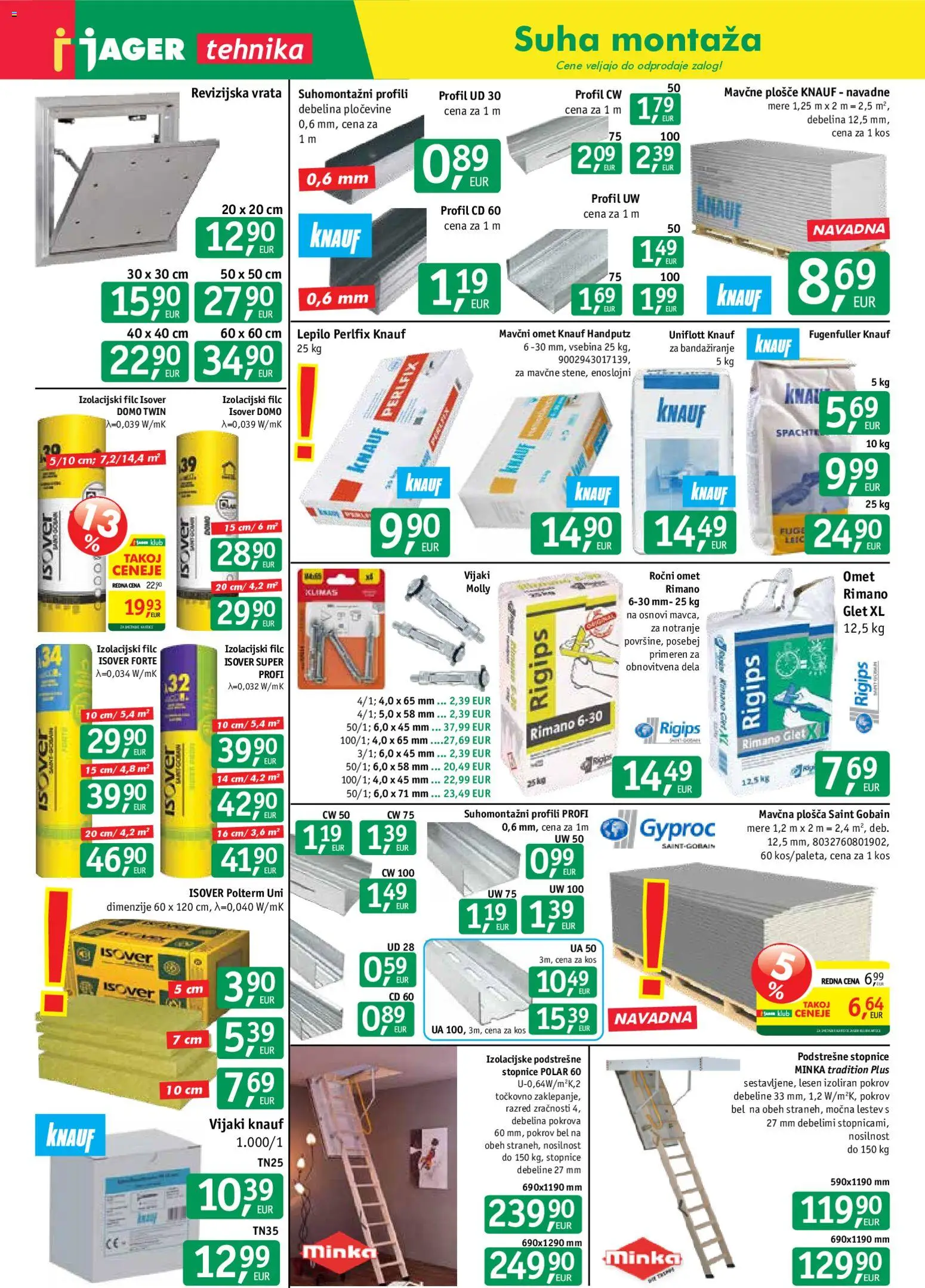 Novi Jager katalog ponudbe – veljaven od 16.09.2026 | Stran: 6 | Izdelki: Kos, Stopnice, Lepilo, Vrata