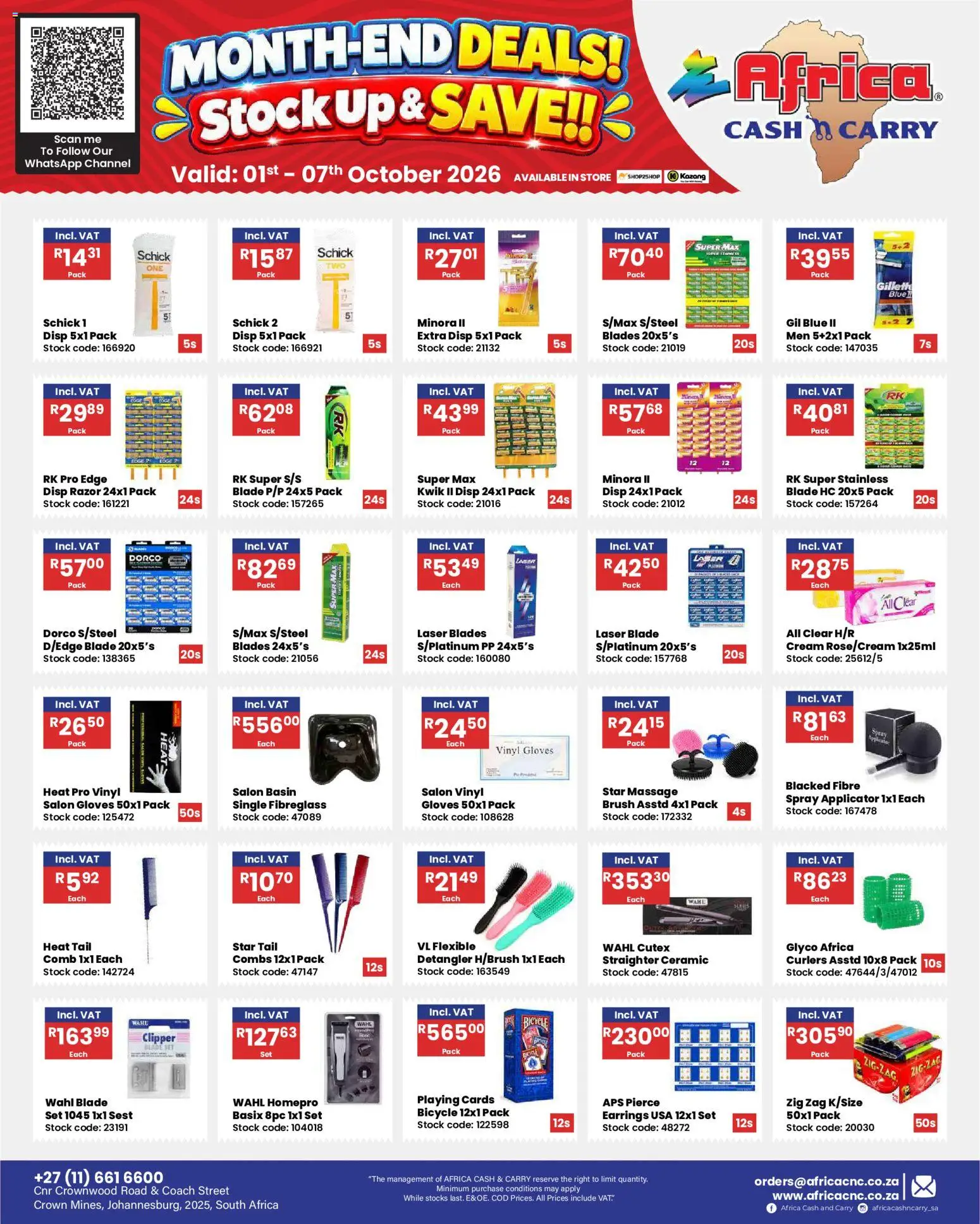 New Africa Cash & Carry catalogue – valid from 01/10/2026 | Page: 21 | Products: Earrings, Basin, Stock, Cutex