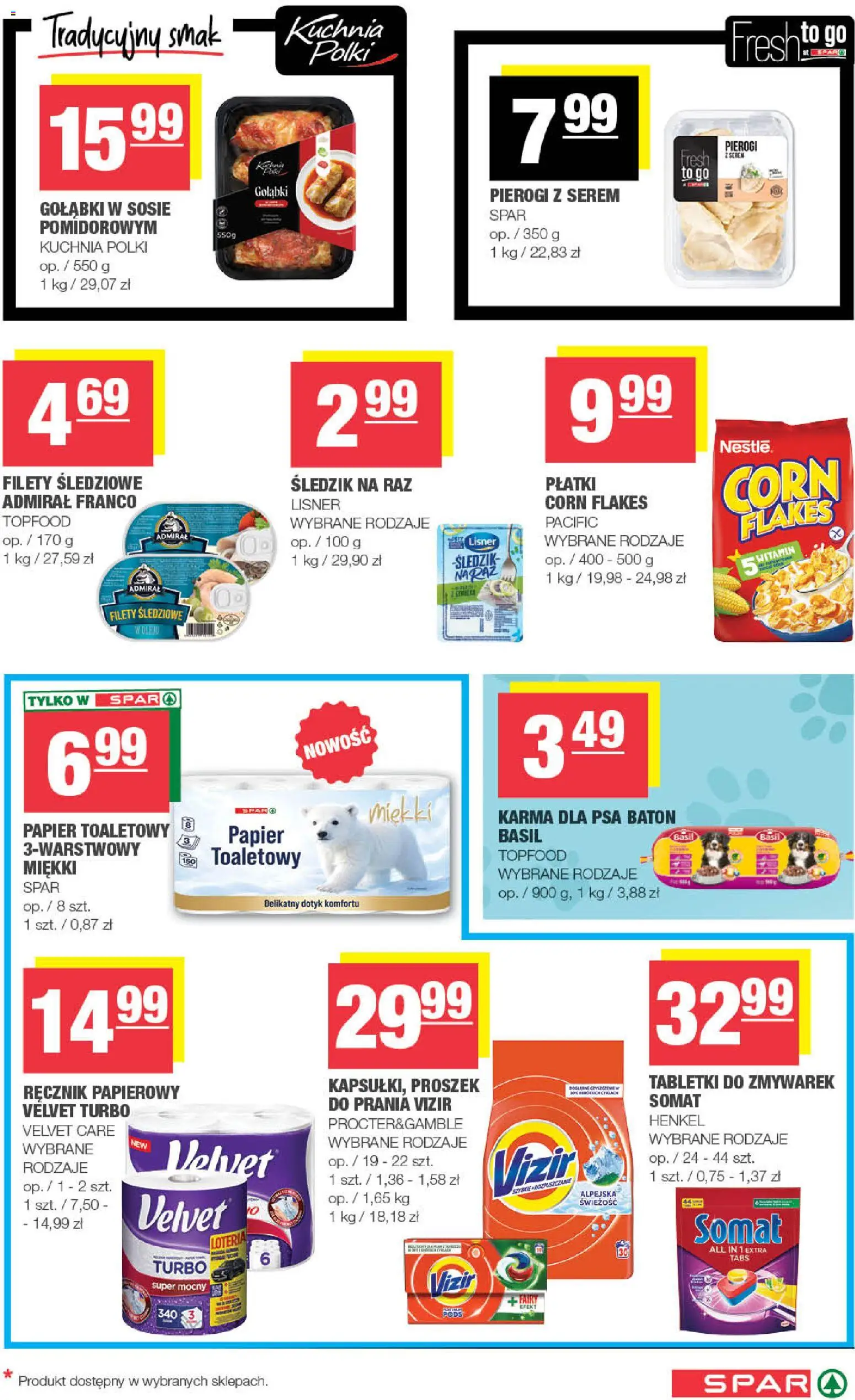 Spar gazetka od 23.09.2026 | Strona: 5 | Produkty: Papier toaletowy, Pierogi, Baton, Corn Flakes