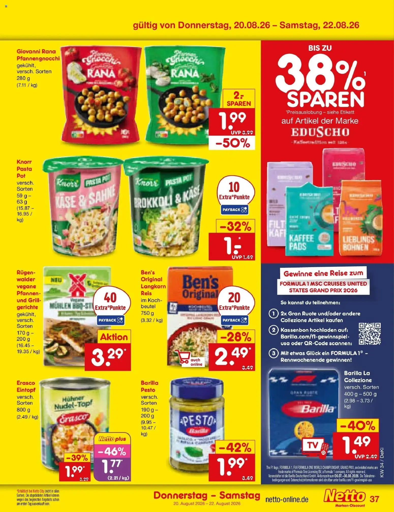 Netto Marken-Discount Prospekt Bad Friedrichshall – gültig ab 17.08.2026 | Seite: 57 | Produkte: Barilla, Kaffee, Knorr, Reis
