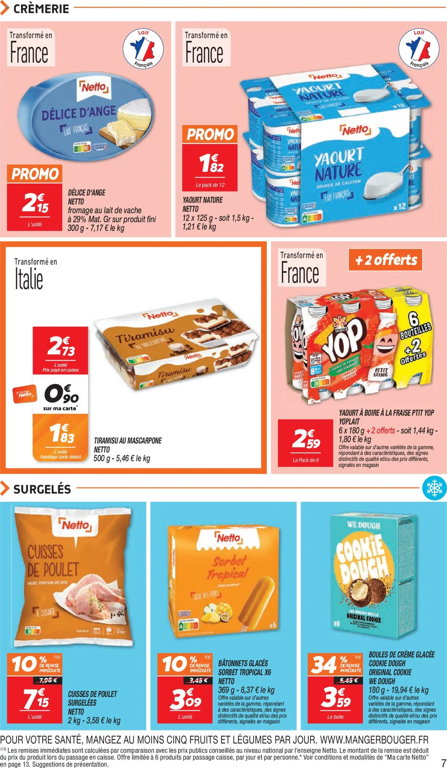 {H1} | Page: 7 | Produits: Fraise, Tiramisu, Yaourt nature, Yaourt
