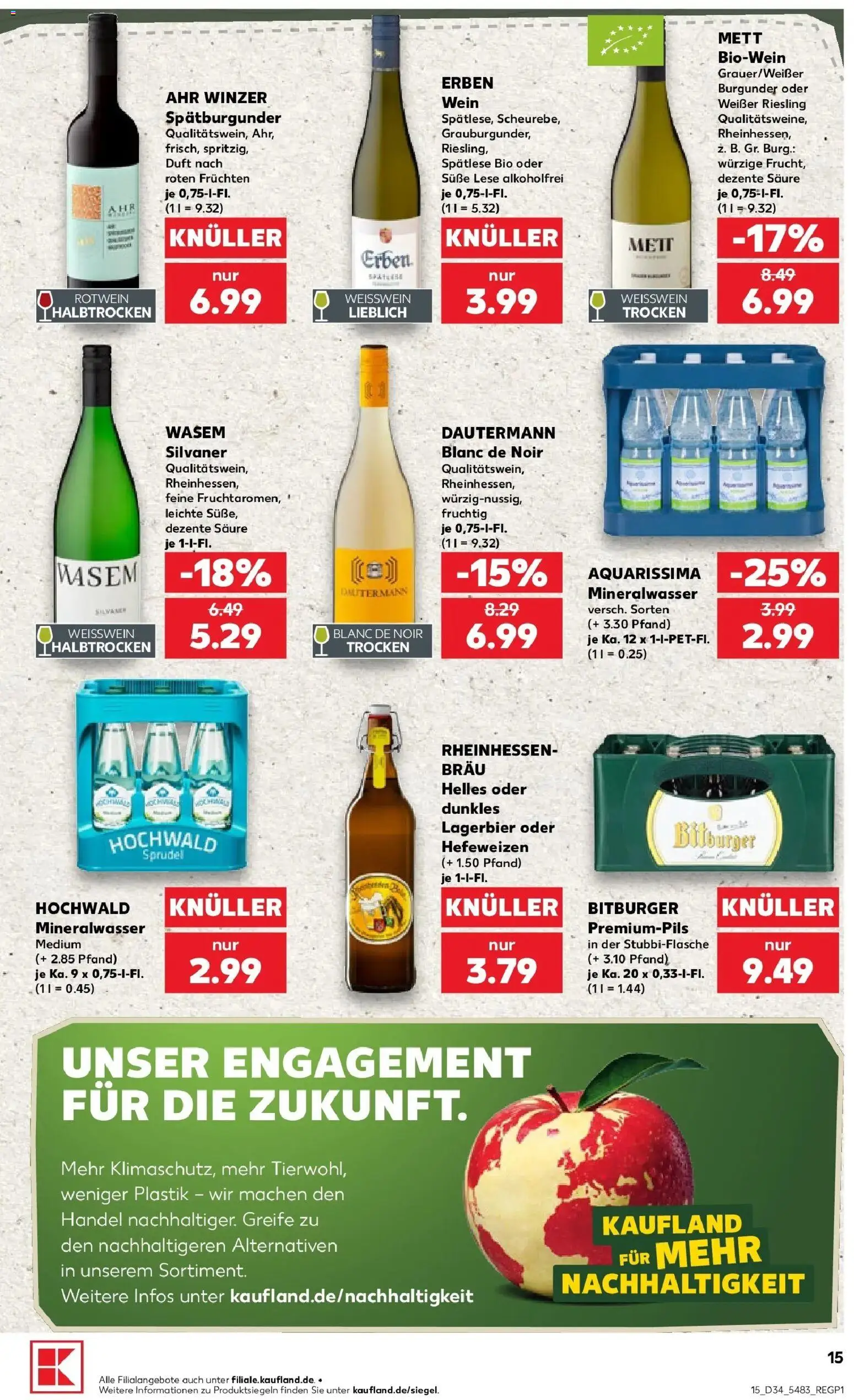 Prospekt Kaufland ab 20.08.2026 » Angebote Online zum Blättern | Seite: 15 | Produkte: Bitburger, Weißwein, Duft, Wein