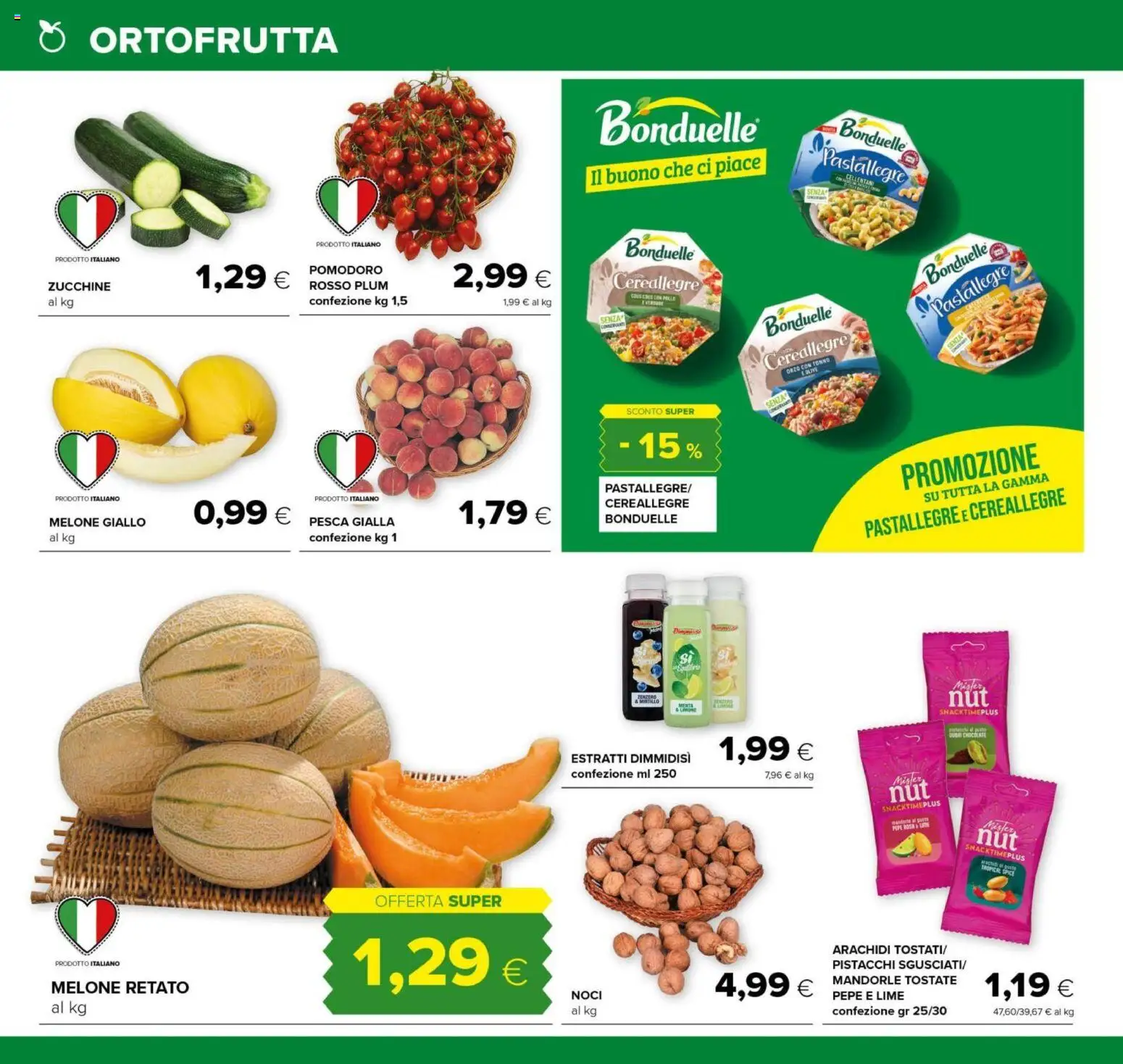 Volantino Oasi del 29/07/2026 | Pagina: 4 | Prodotti: Pesca, Lime, Melone, Tonno