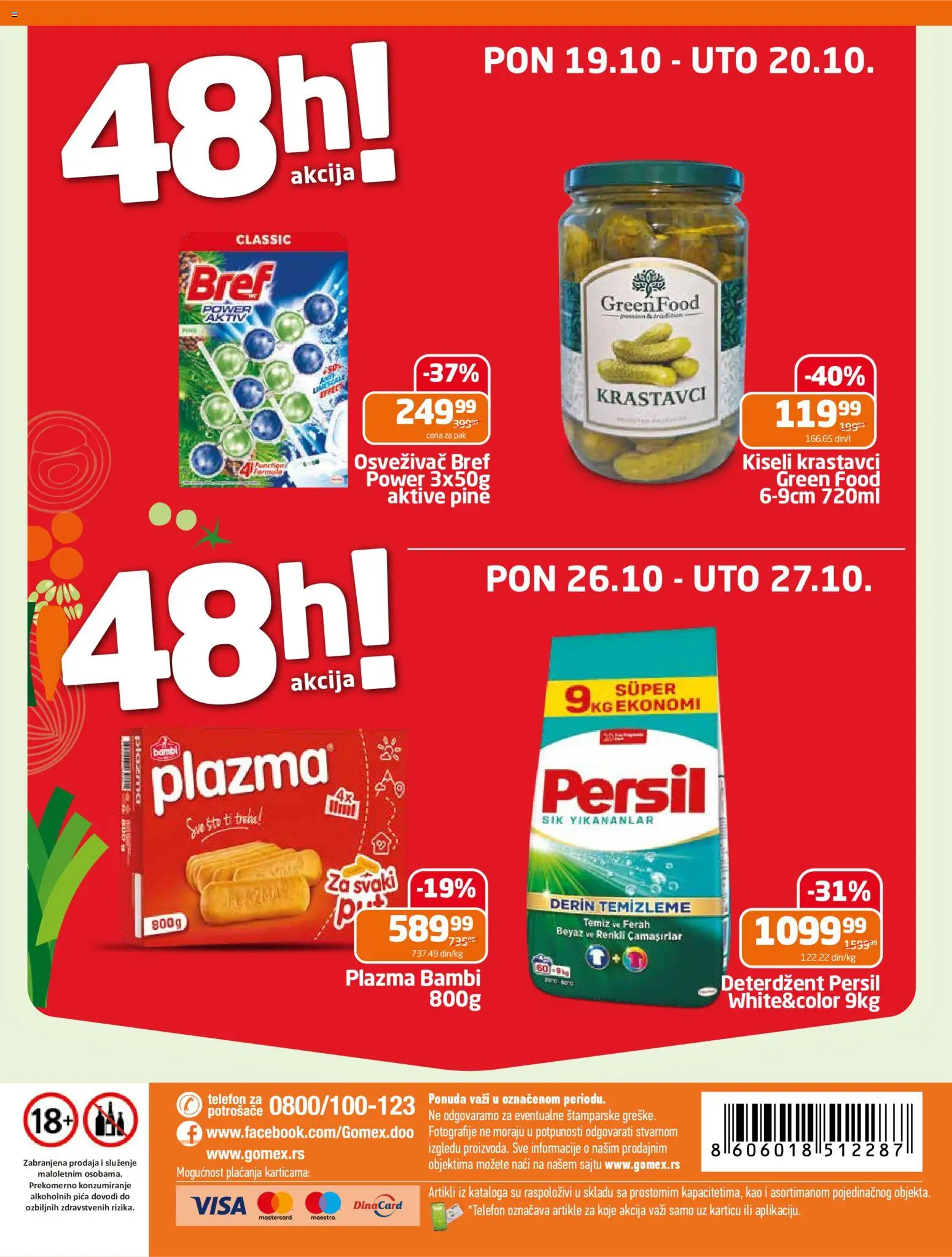 Gomex katalog - važi od 15.10.2026 | Strana: 32 | Proizvode: Bref, Kiseli krastavci, Krastavci, Pica
