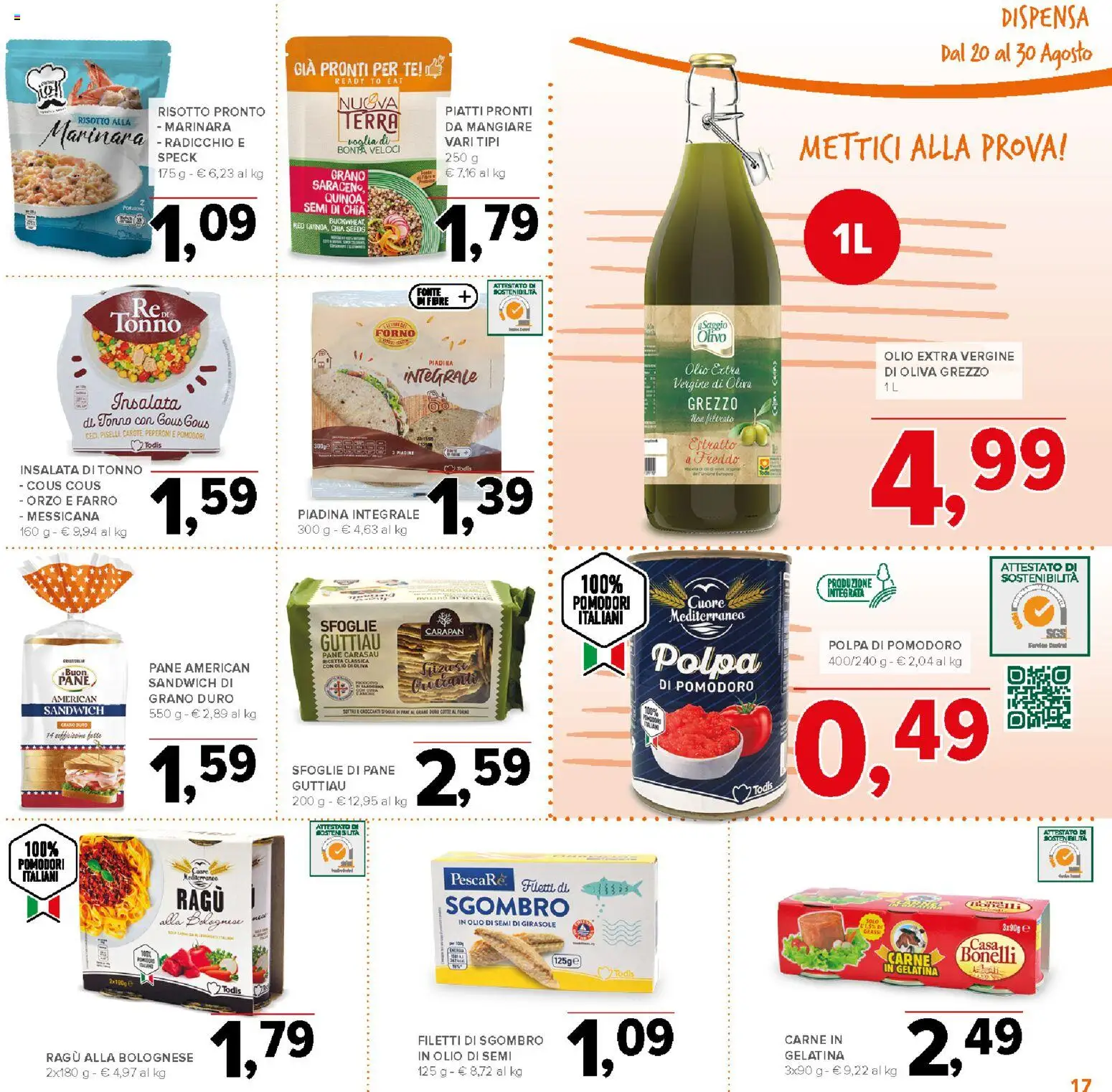 Volantino Todis del 20/08/2026 | Pagina: 17 | Prodotti: Insalata, Carote, Olio di semi di girasole, Terra