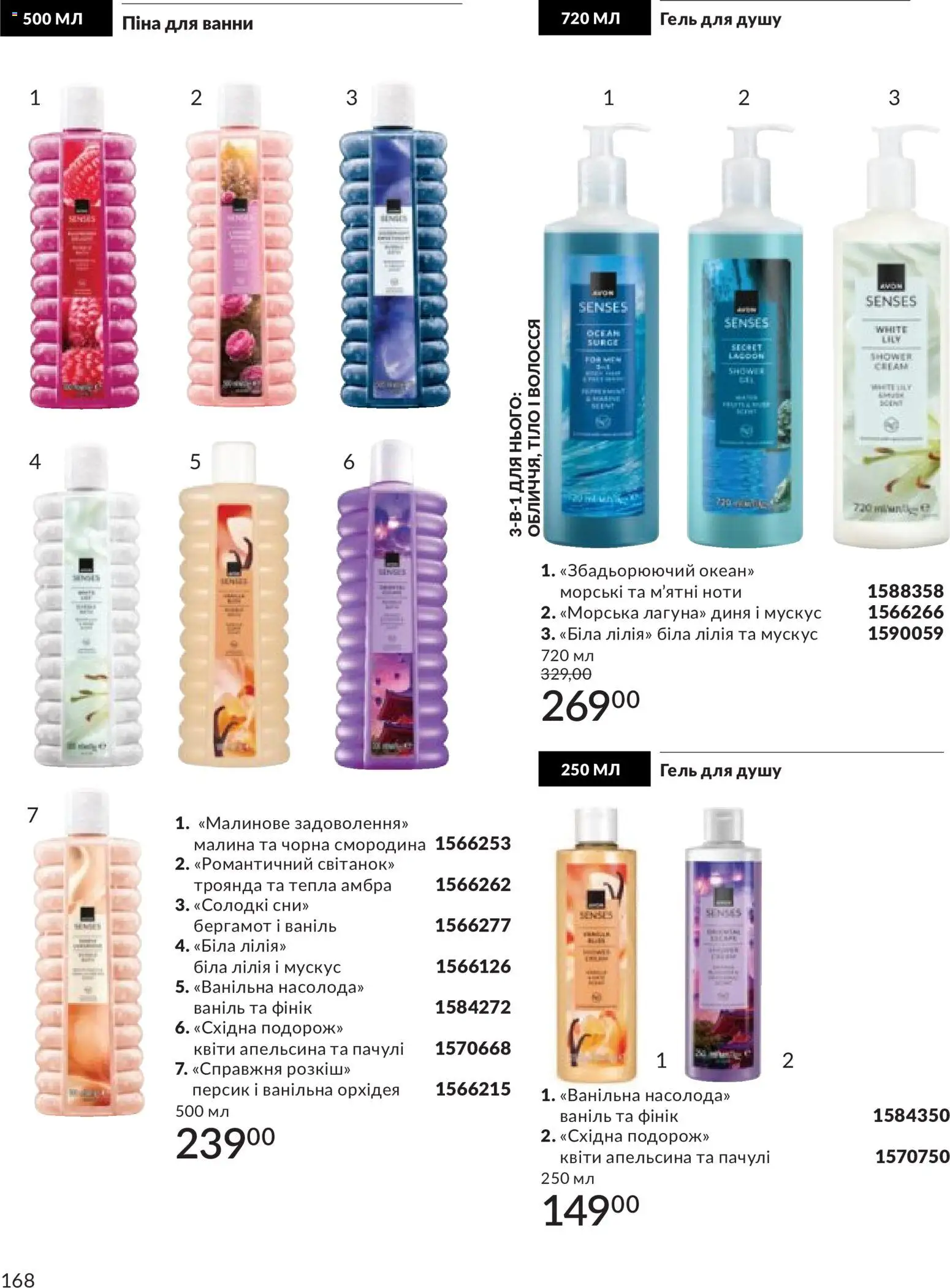 AVON Kаталог - дійснийкції з 31.05.2026 | Сторінка: 166 | Товари: Диня, Малина, Гель для душу, Піна для ванни