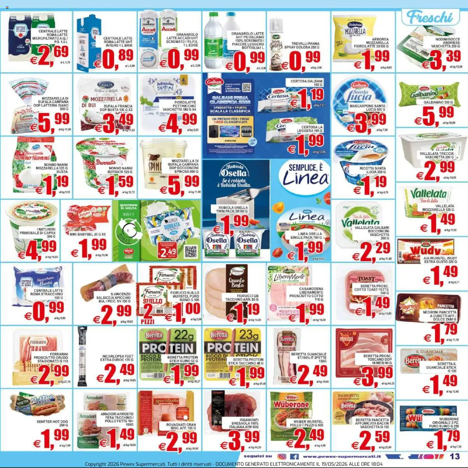 Volantino Pewex del 20.05.2026 | Pagina: 13 | Prodotti: Tonno, Stracchino, Ricotta, Burrata