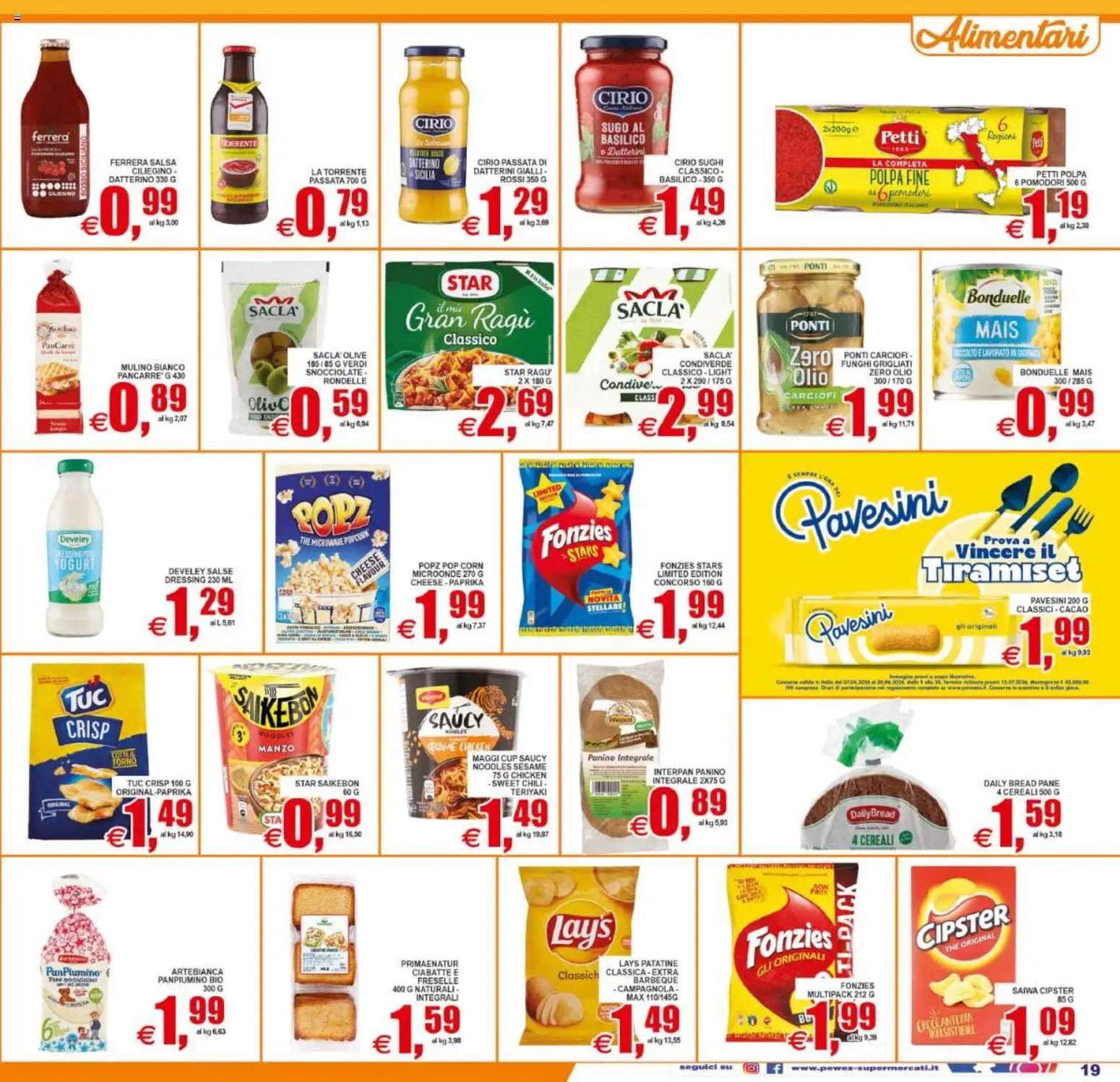 Volantino Pewex del 19/06/2026 | Pagina: 19 | Prodotti: Funghi, Carciofi, Basilico, Mais