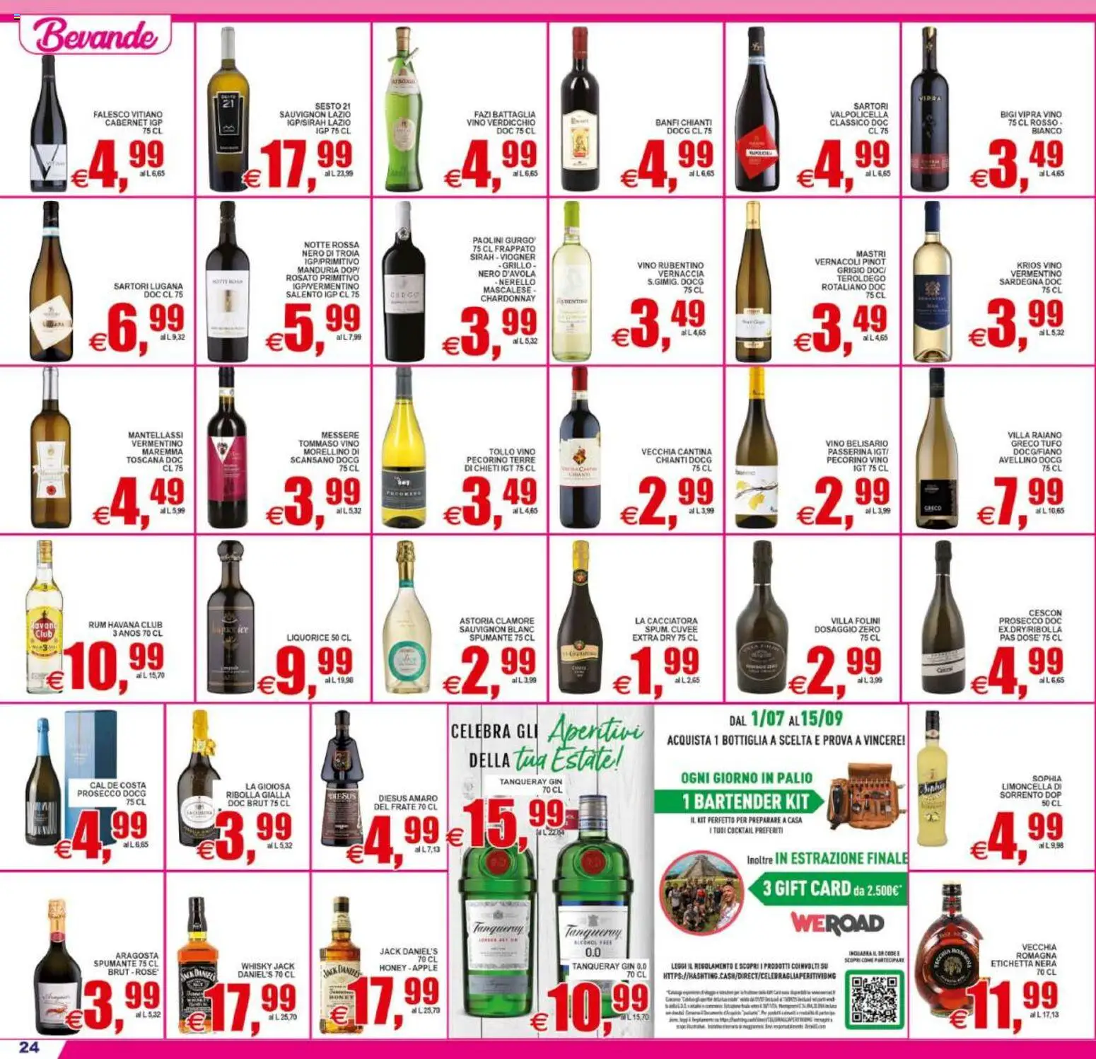 Volantino Pewex del 31/07/2026 | Pagina: 24 | Prodotti: Gin, Prosecco, Whisky, Bottiglia