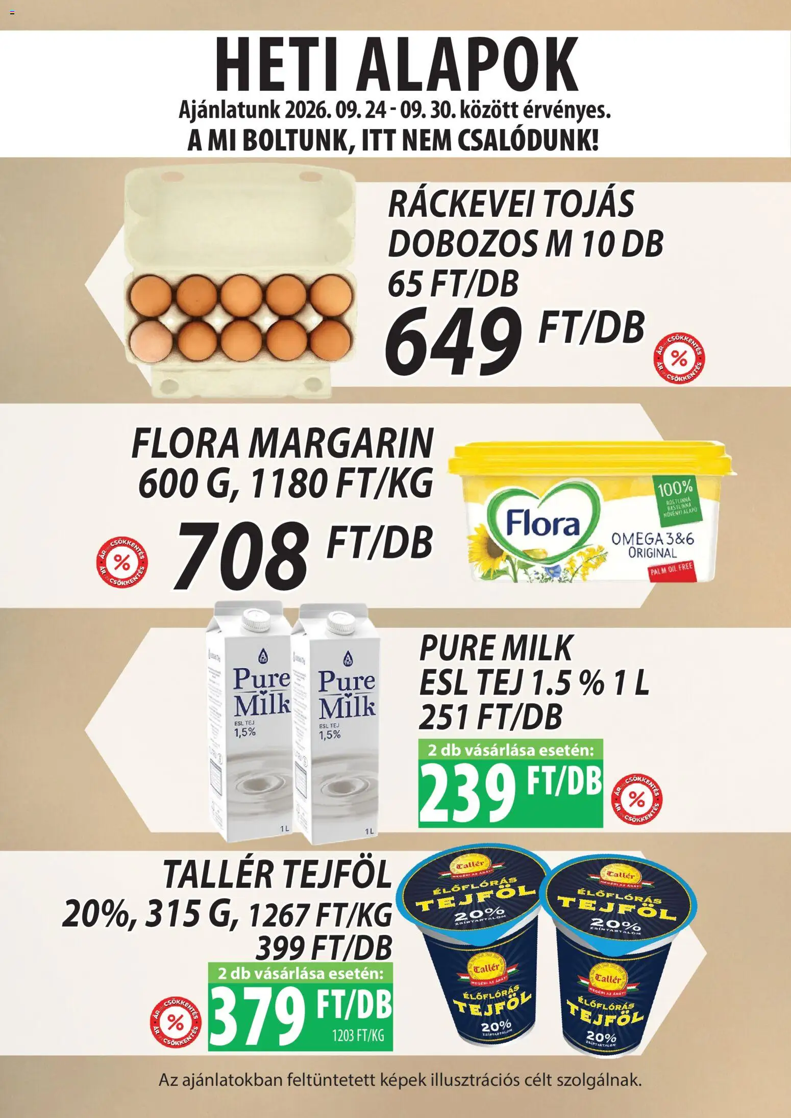 COOP Szolnok akciós ujság - amely érvényes a következő dátumtól: 2026.09.24. | Oldal: 4 | Termékek: Margarin, Püré, Omega, Tojás