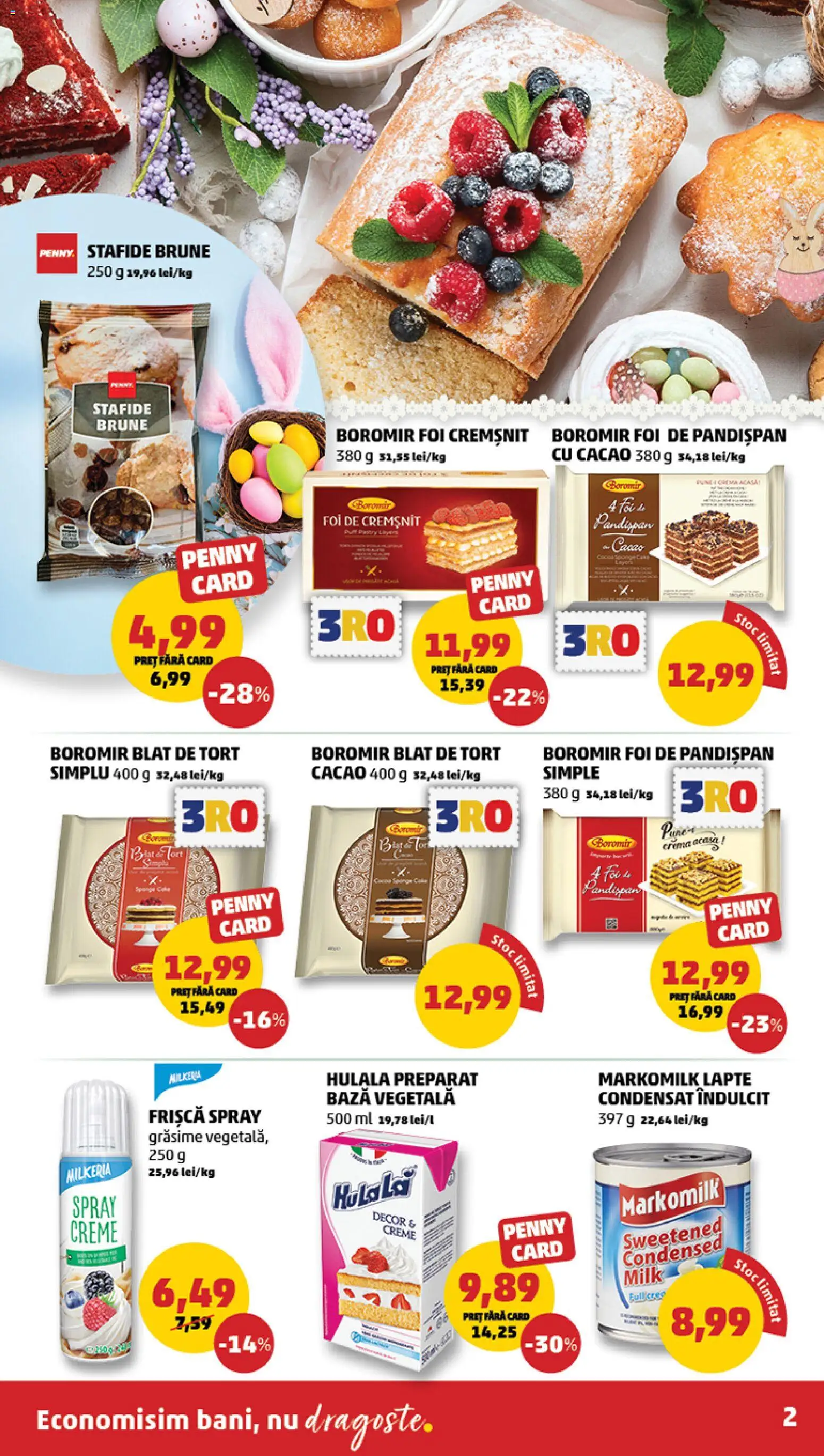 Noul catalog PENNY – valabil de la 08.04.2026 | Pagină: 2 | Produse: Lapte, Frișcă, Cacao, Stafide