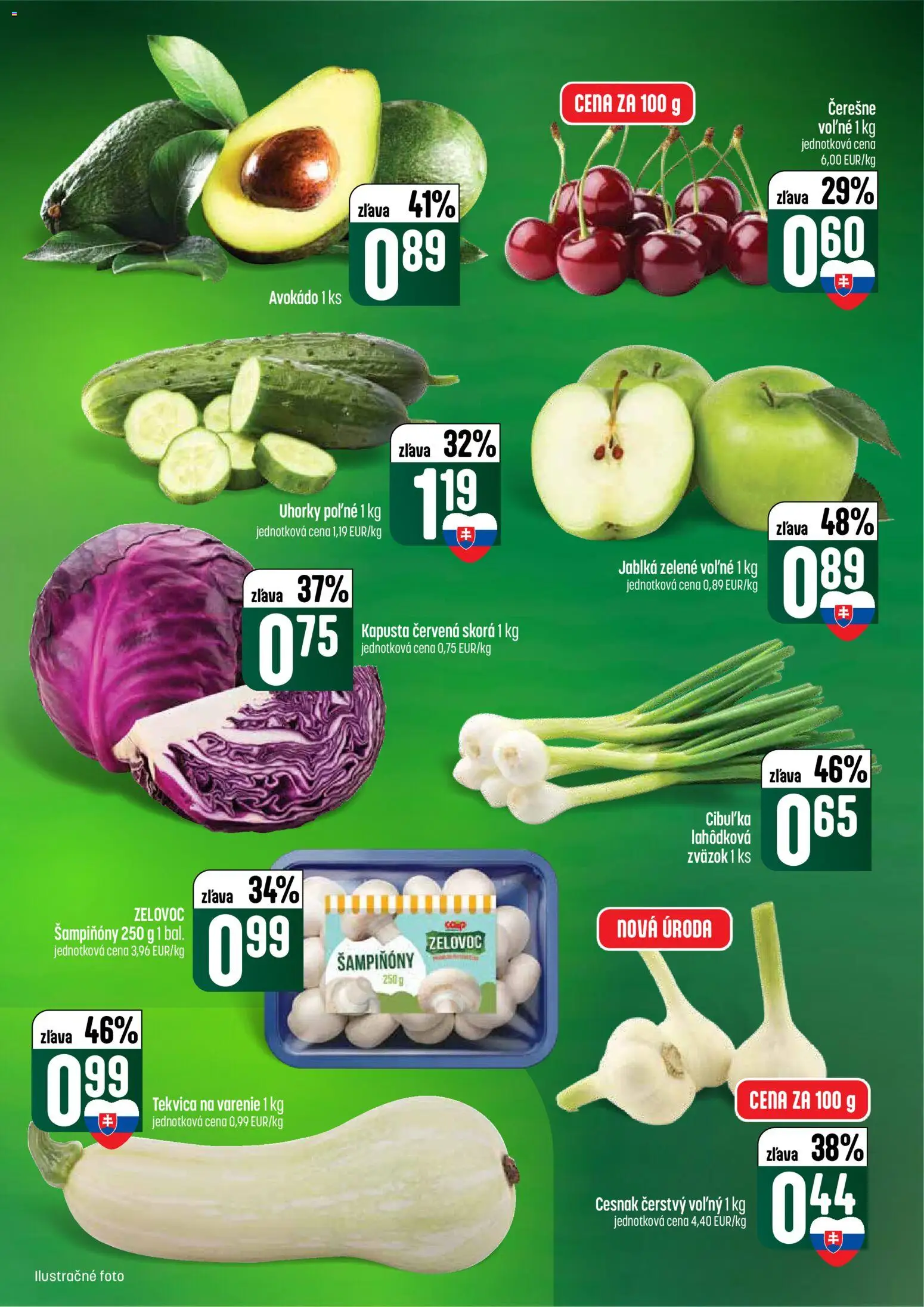 Nové COOP Jednota akcie – leták je platný od 02.07.2026 | Strana: 7 | Produkty: Kapusta, Jablká, Kapusta červená, Avokádo