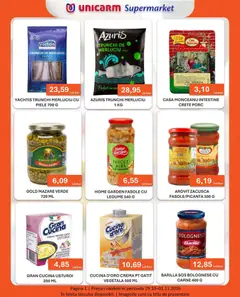 Ofertele Unicarm valabile de la 29.10.2026 | Pagină: 1 | Produse: Mazăre, Trunchi de Merluciu, Fasole albă, Legume