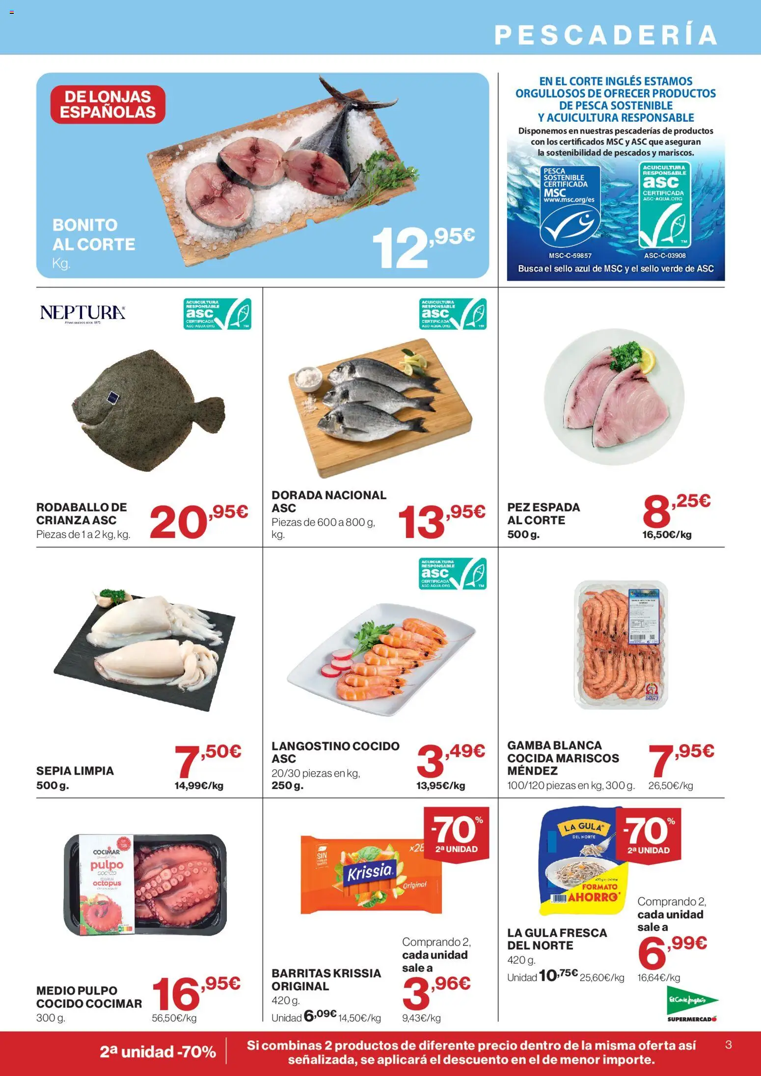 El Corte Inglés ofertas │ válido desde el 30/07/2026 | Página: 3 | Productos: Langostino, Gamba