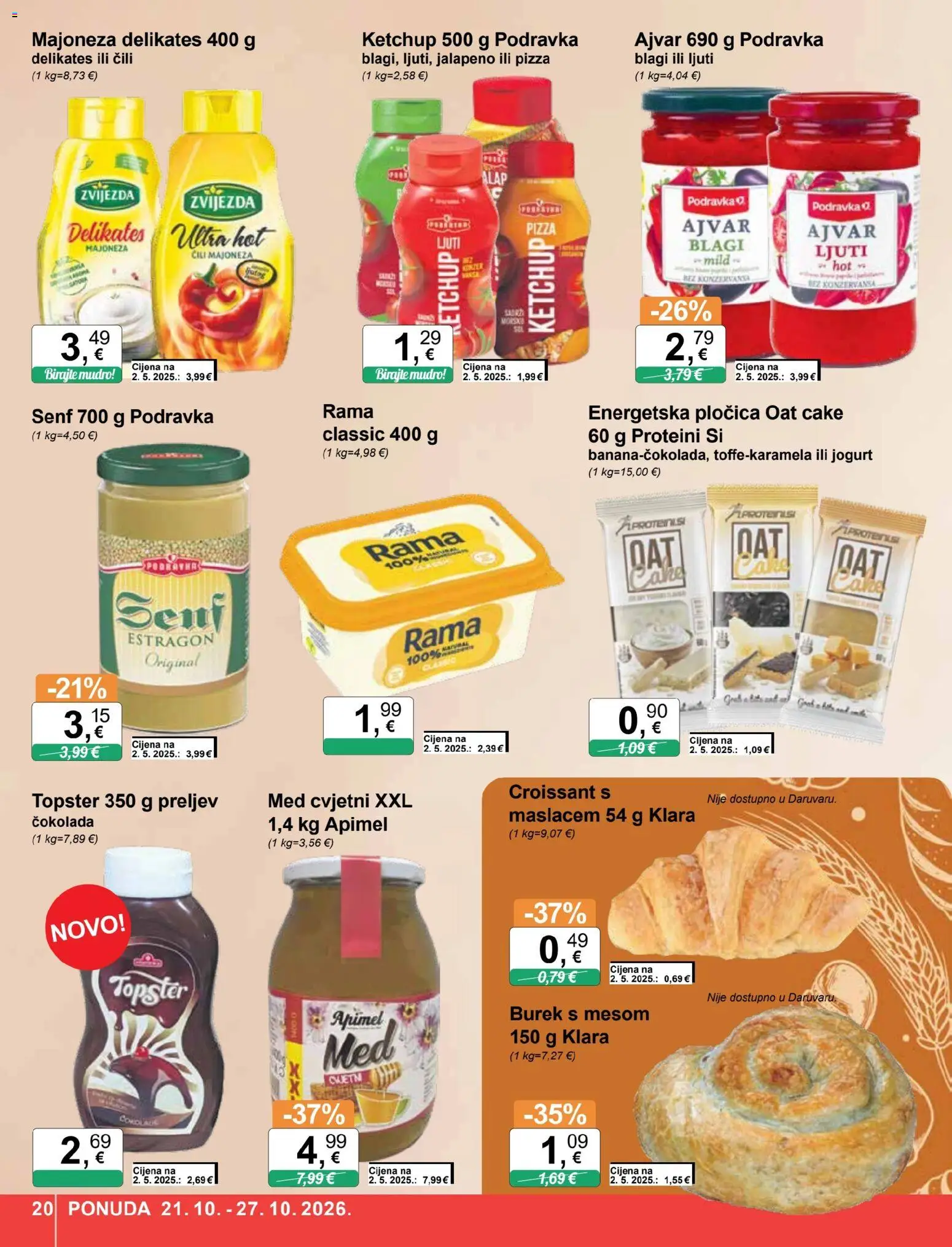 KTC katalog | vrijedi od 21.10.2026 | Stranica: 20 | Proizvodi: Jogurt, Pizza, Majoneza, Čili
